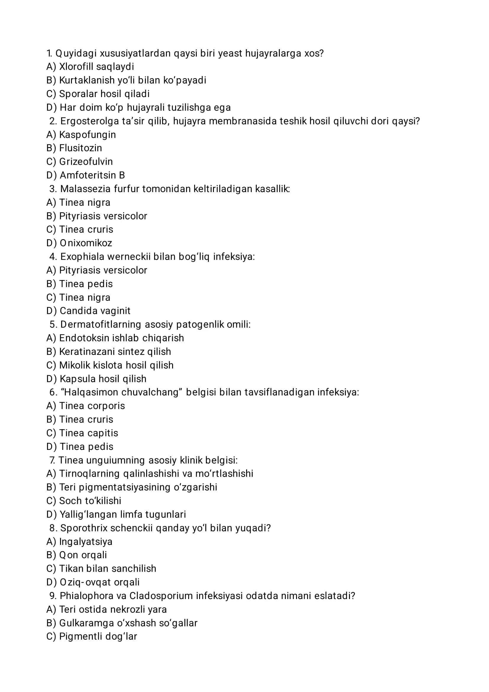 Dermatofitlarning patogenlik omili 1