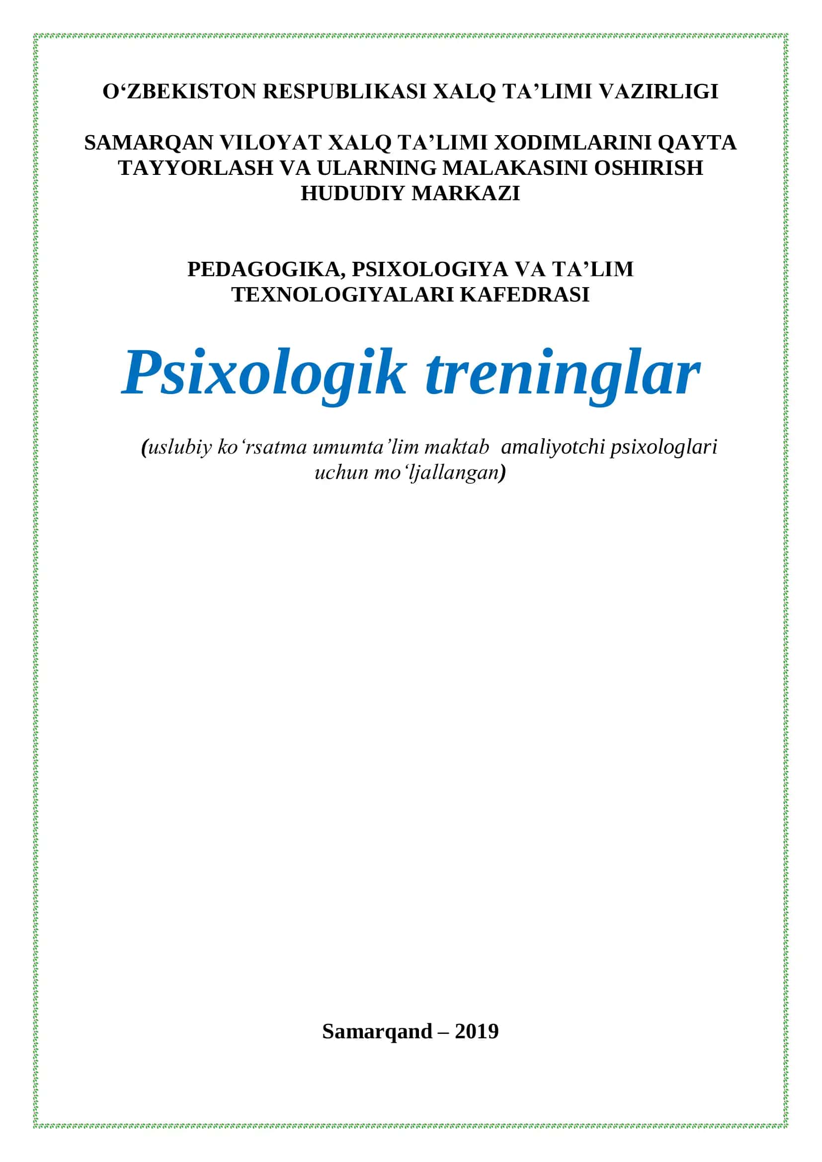 Psixologik treninglar 1