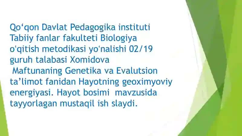 Genetika va Evalutsion darslik