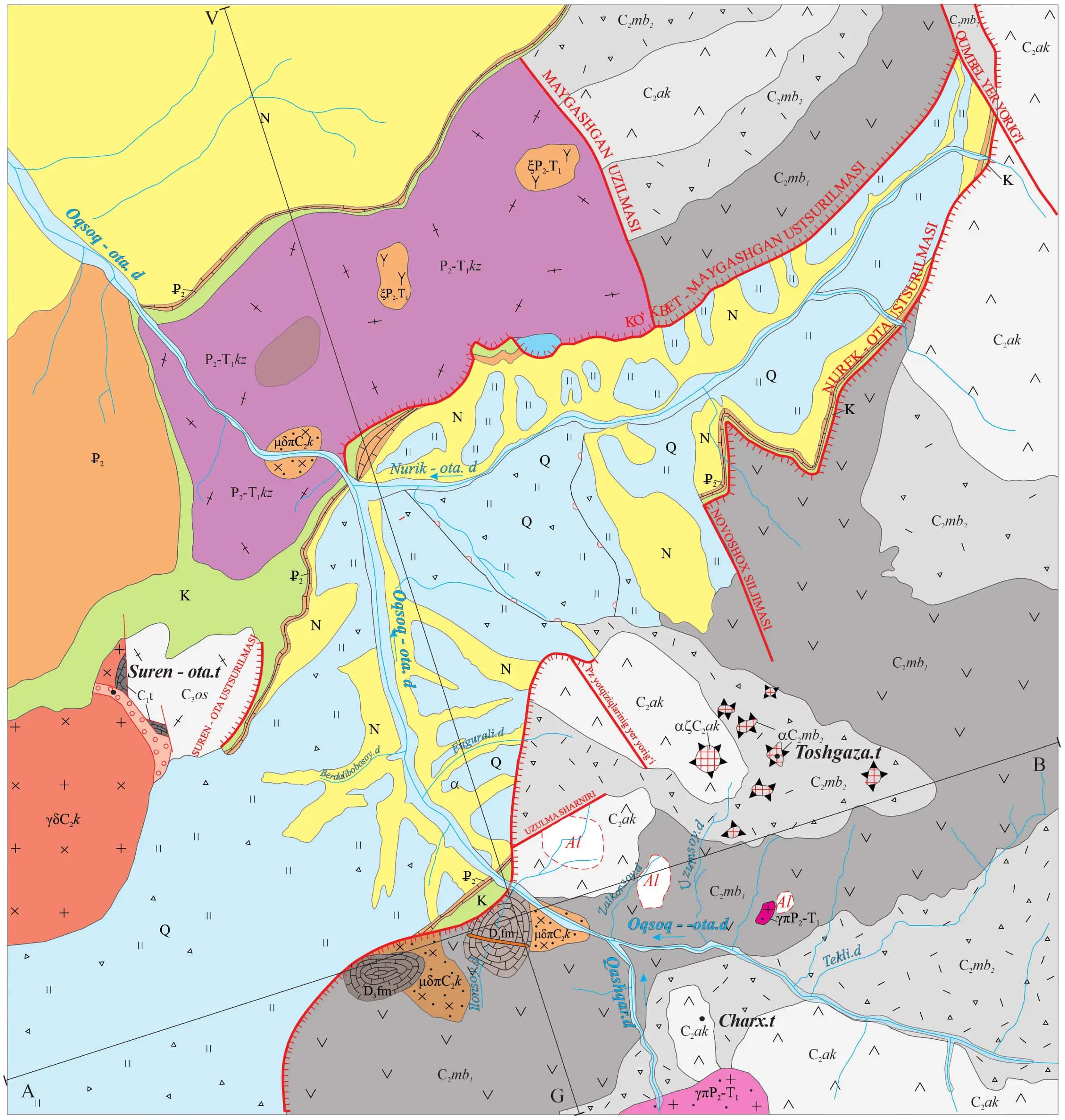 Geologik xarita Oqsoq-ota 1