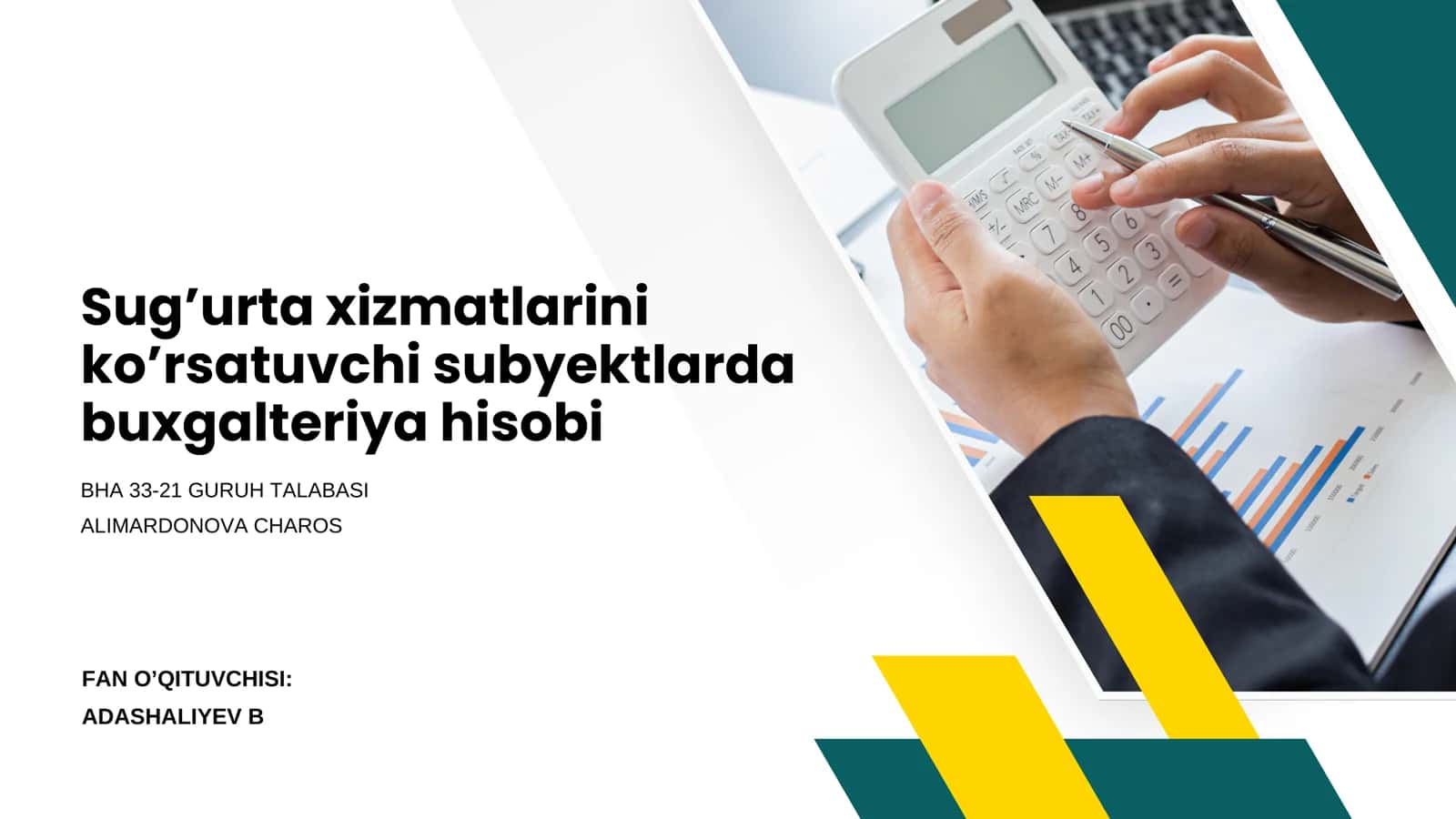 Sug‘urta xizmatlari va buxgalteriya hisobi 1