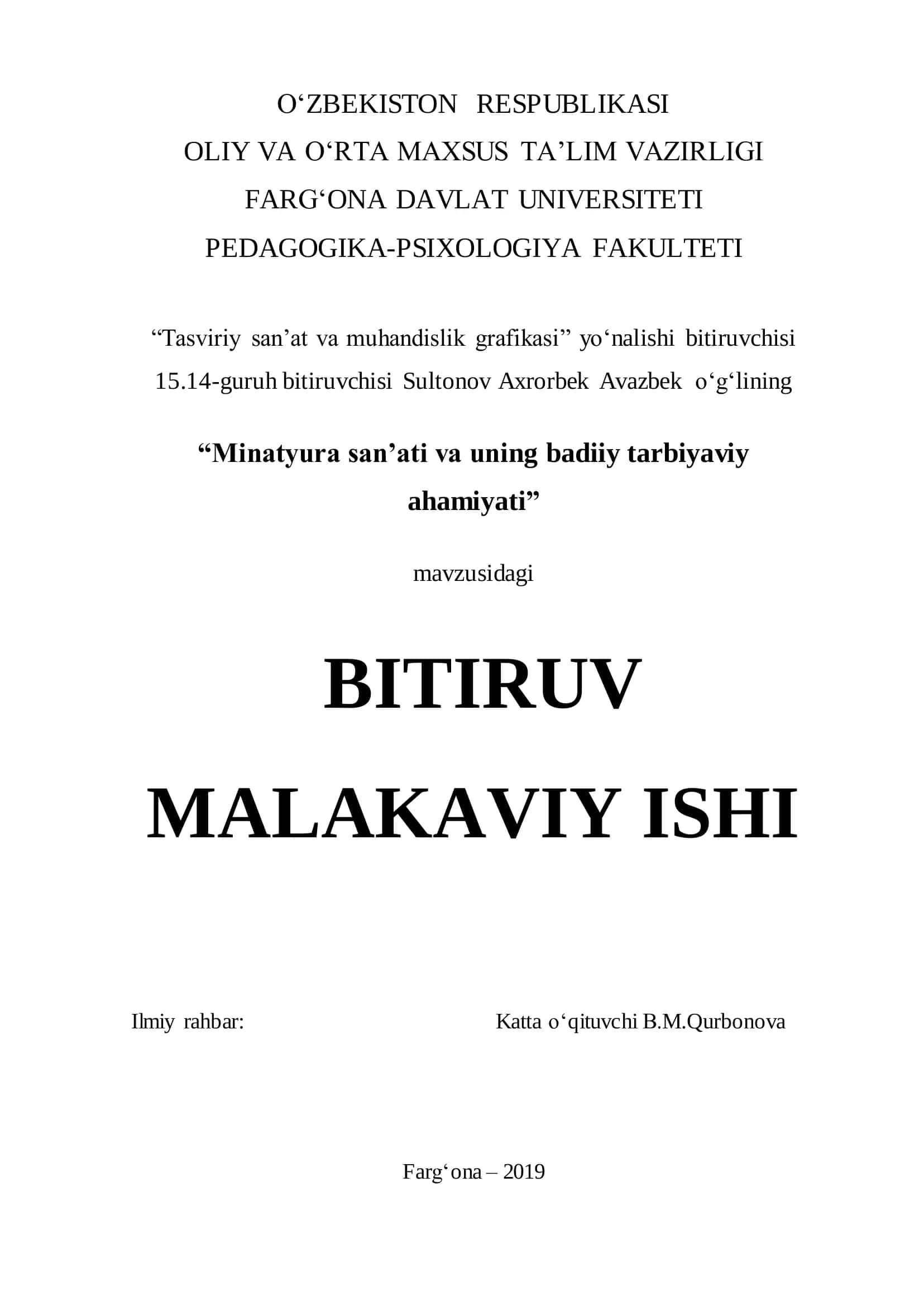 Tasviriy san’at va muhandislik grafikasi 1