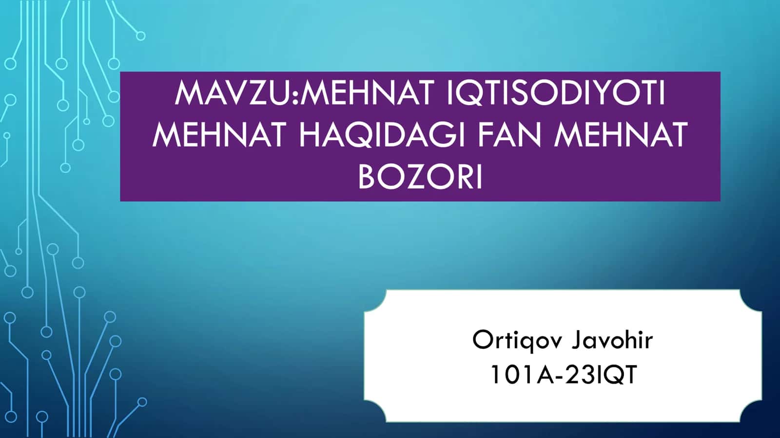 MEHNAT IQTISODIYOTI 1