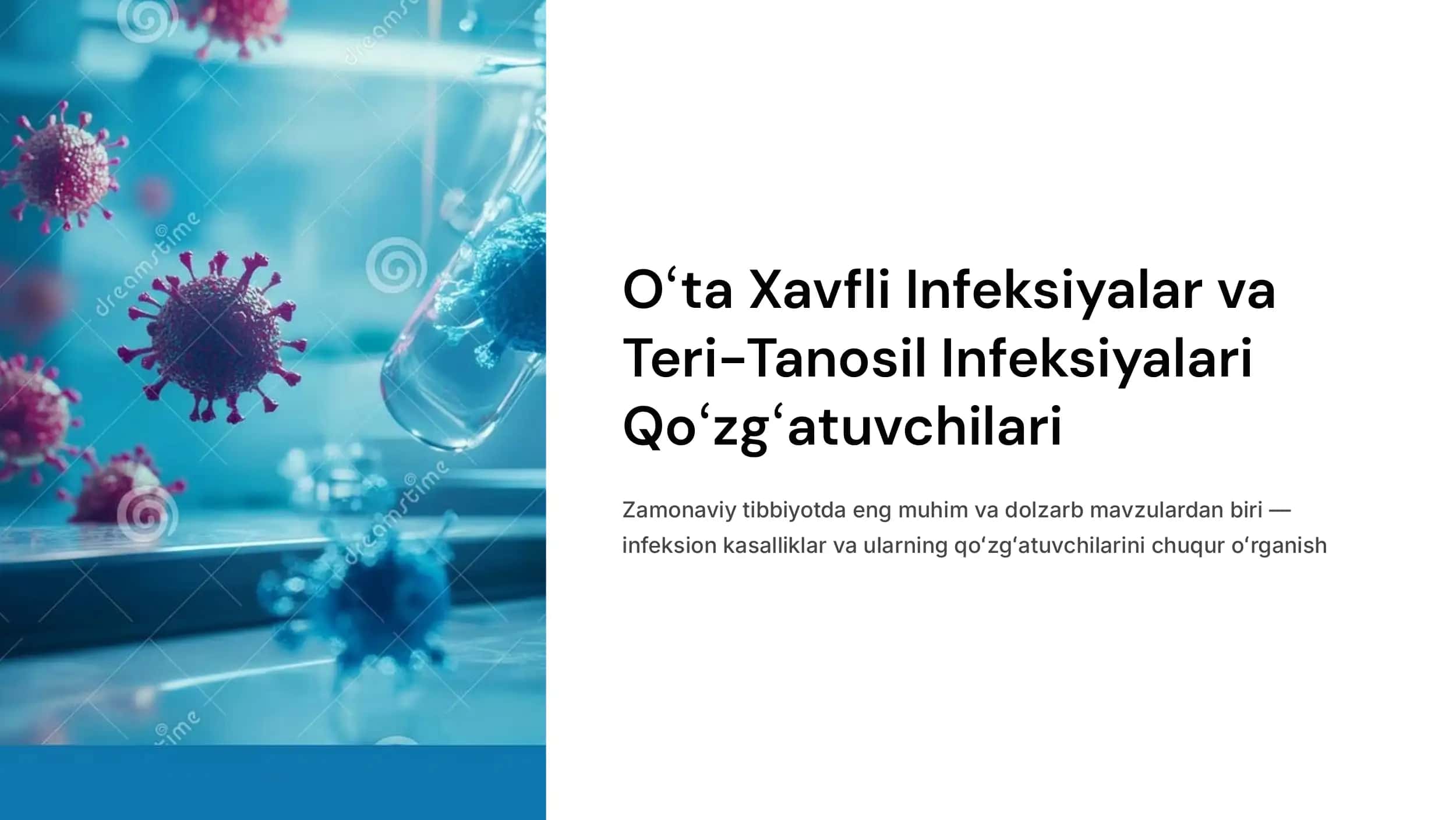Oʻta xavfli infeksiyalari qoʻgʻatuvchilariga tavsif. Teri-tanosil infeksiyalari qoʻzgʻatuvchilariga tavsif 1