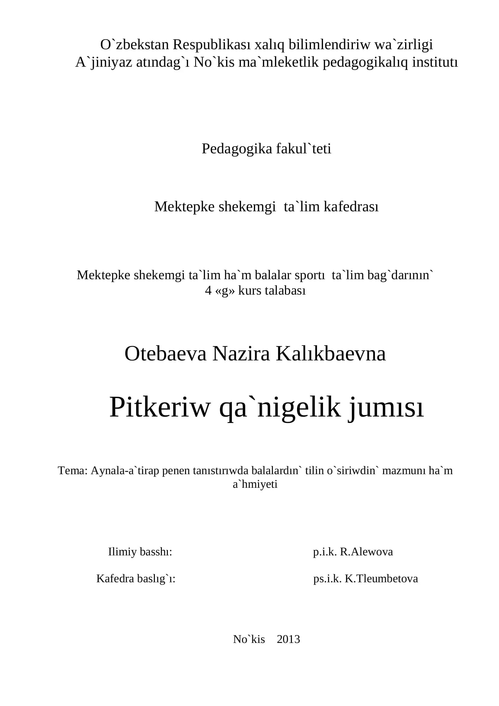 Pitkeriw qa`nigelik jumısı 1