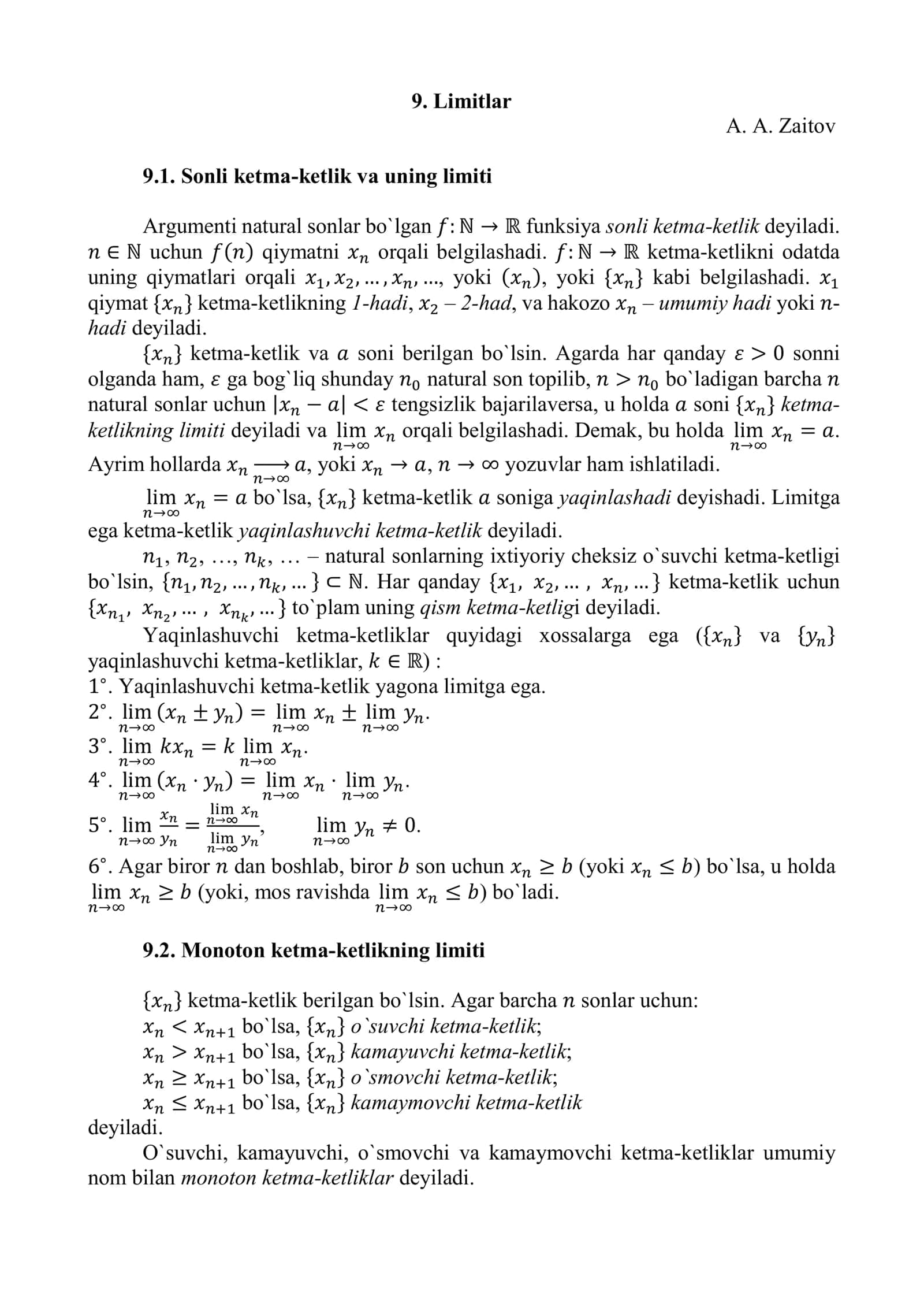 Limitlar 1