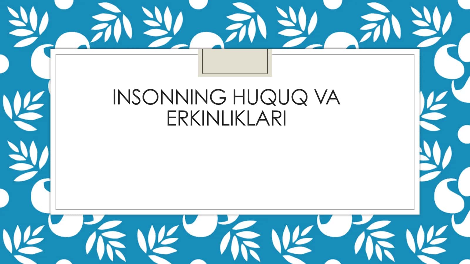 insonning huquq va erkinliklari 1