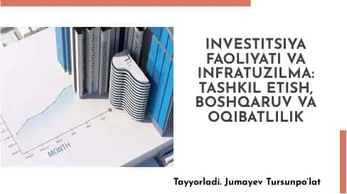 INVESTISIYA FAOLIYATI VA INFRATUZILMA: TASHKIL ETISH, BOSHQARUV VA OQIBATLILIK 1