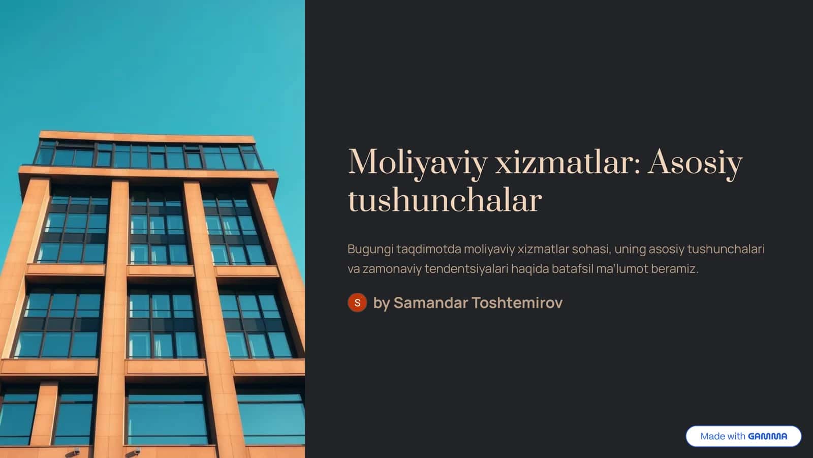 Moliyaviy xizmatlar 1