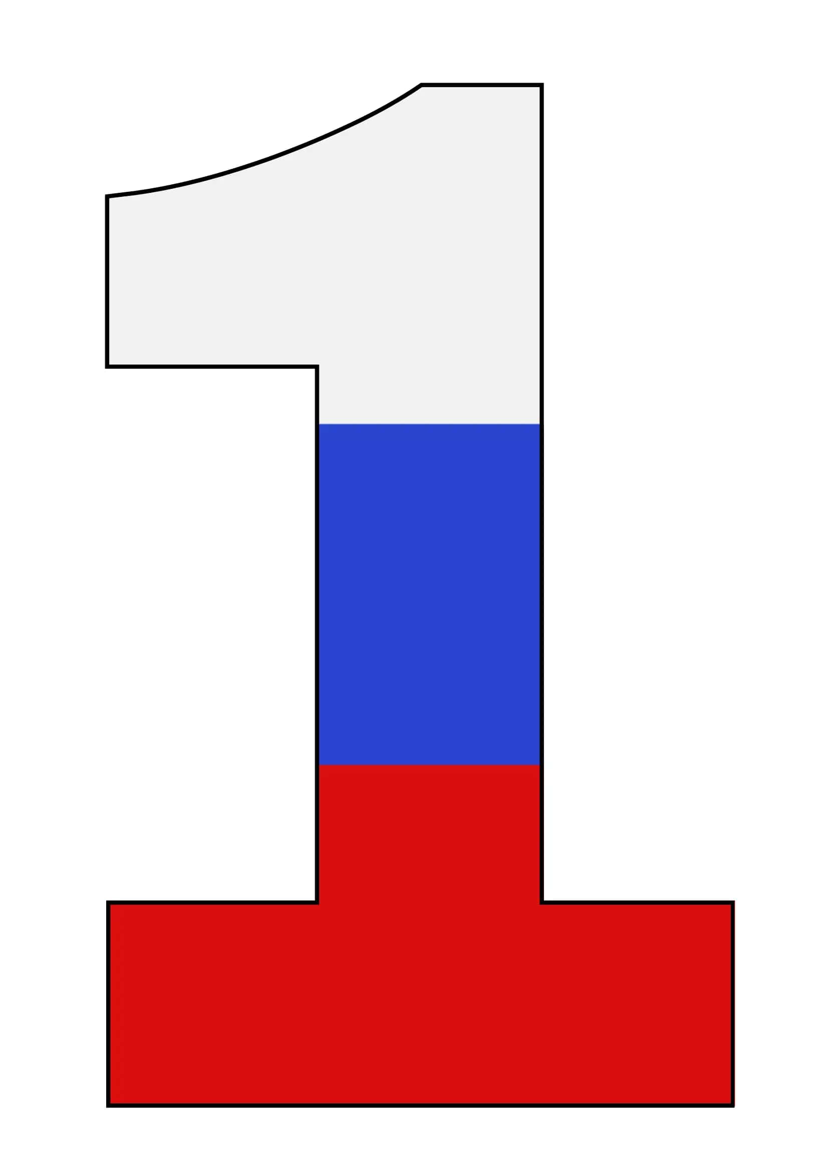 Raqamlar Rossiya bayrog'i fonida 1