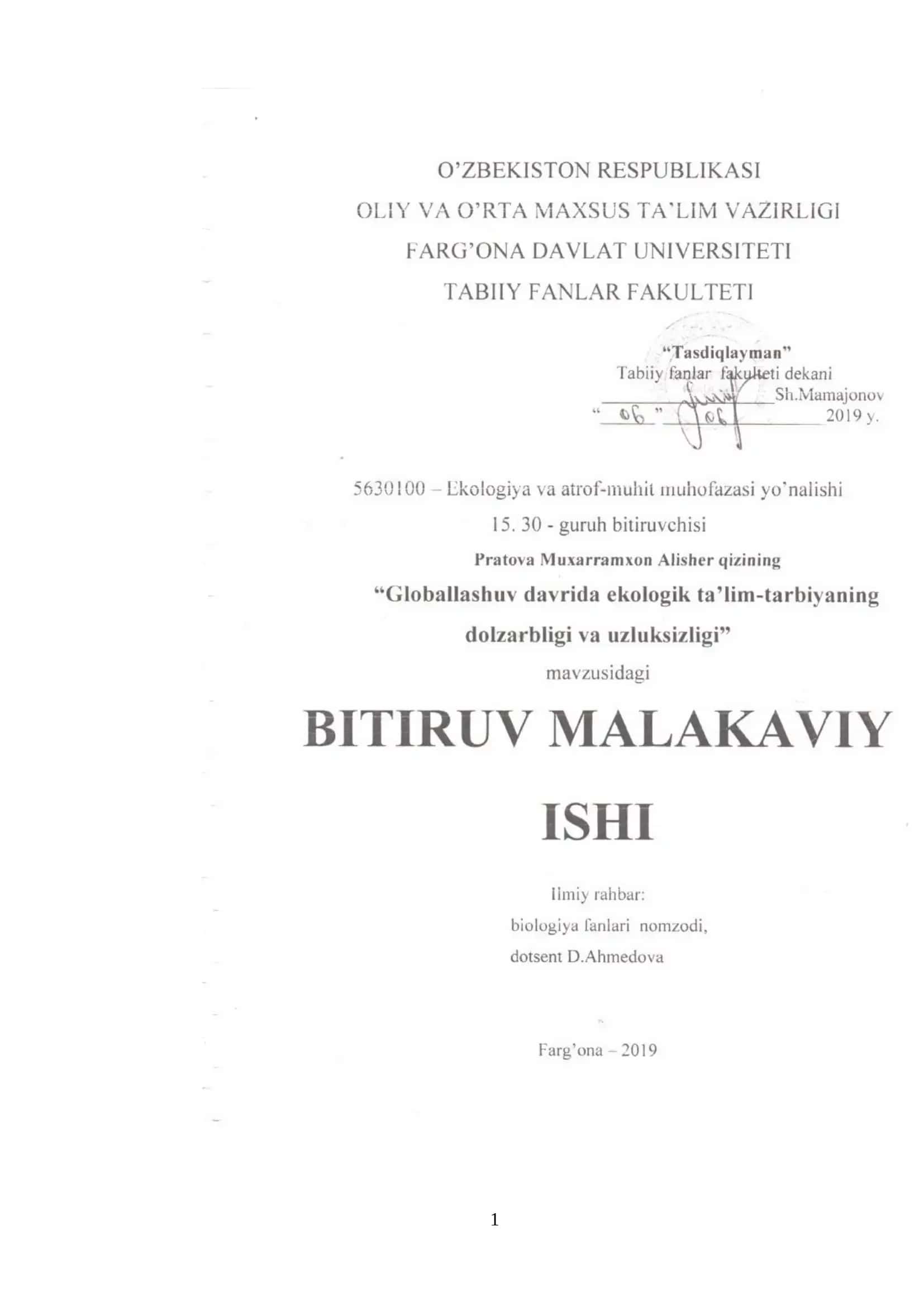 EKOLOGIK TA’LIM-TARBIYA 1