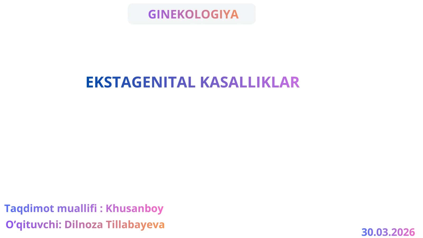 EKSTAGENITAL KASALLIKLAR 1