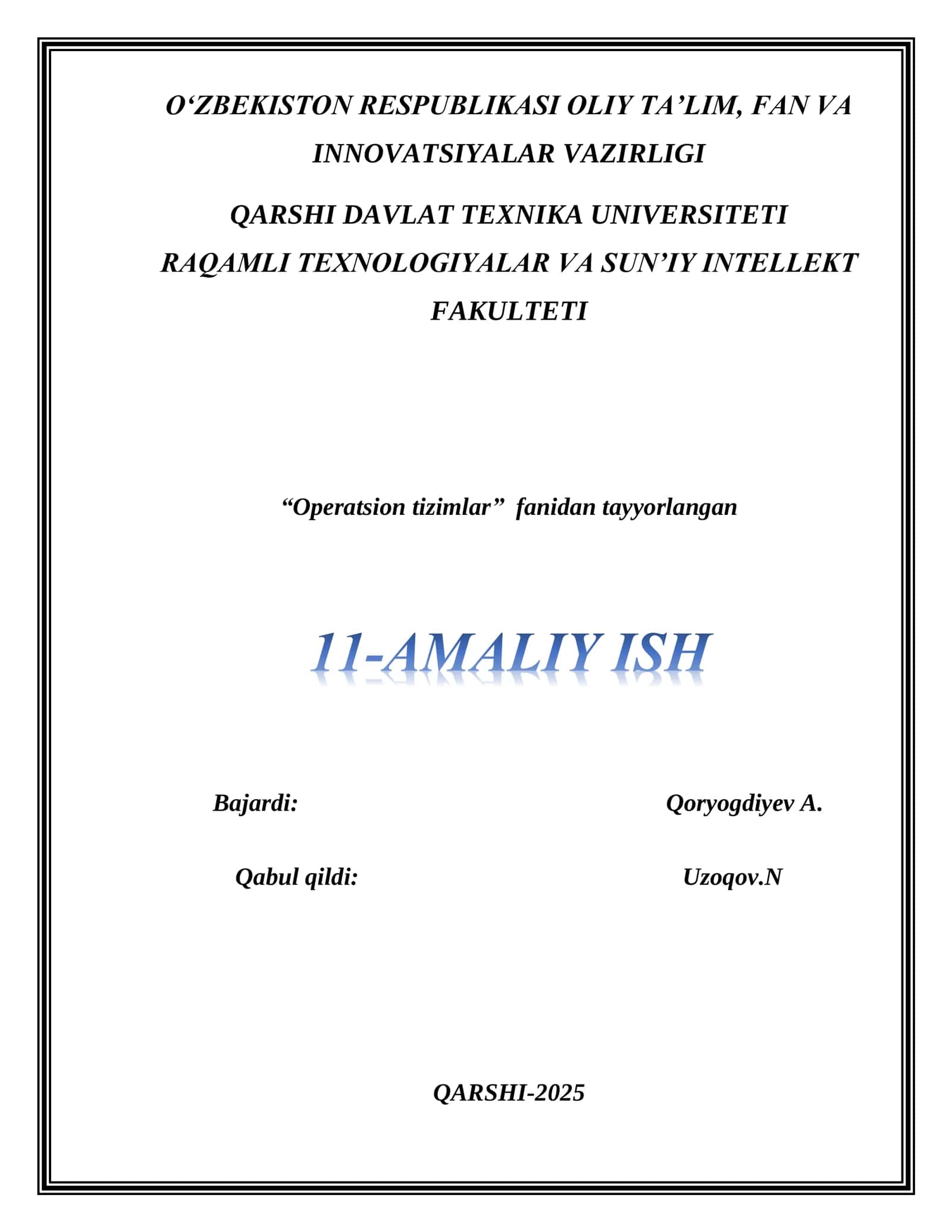 Operatsion tizimlar xavfsizlik komponentalari 1