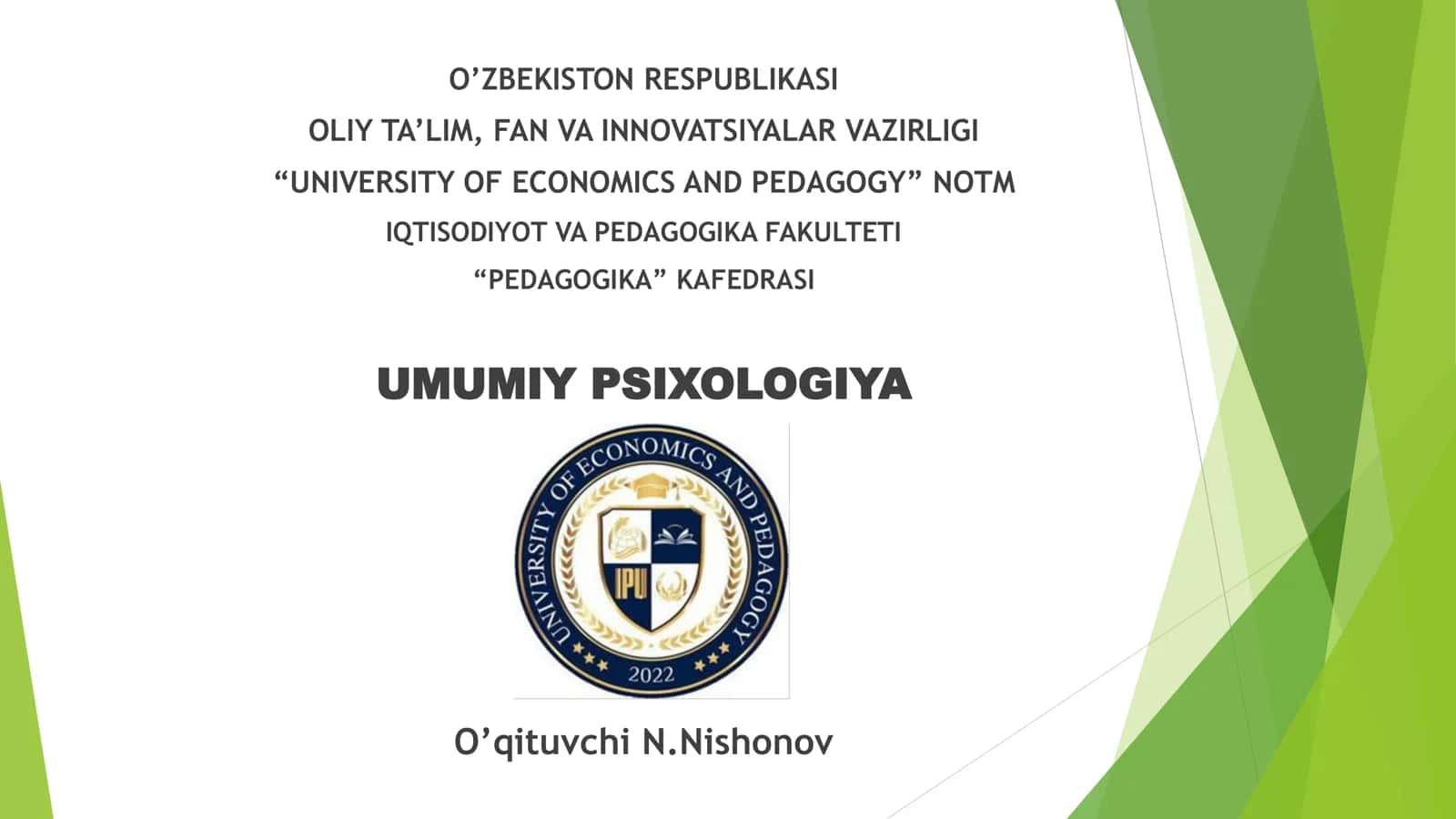 Mavzu 25. Ta'lim va tarbiya psixologiya 1