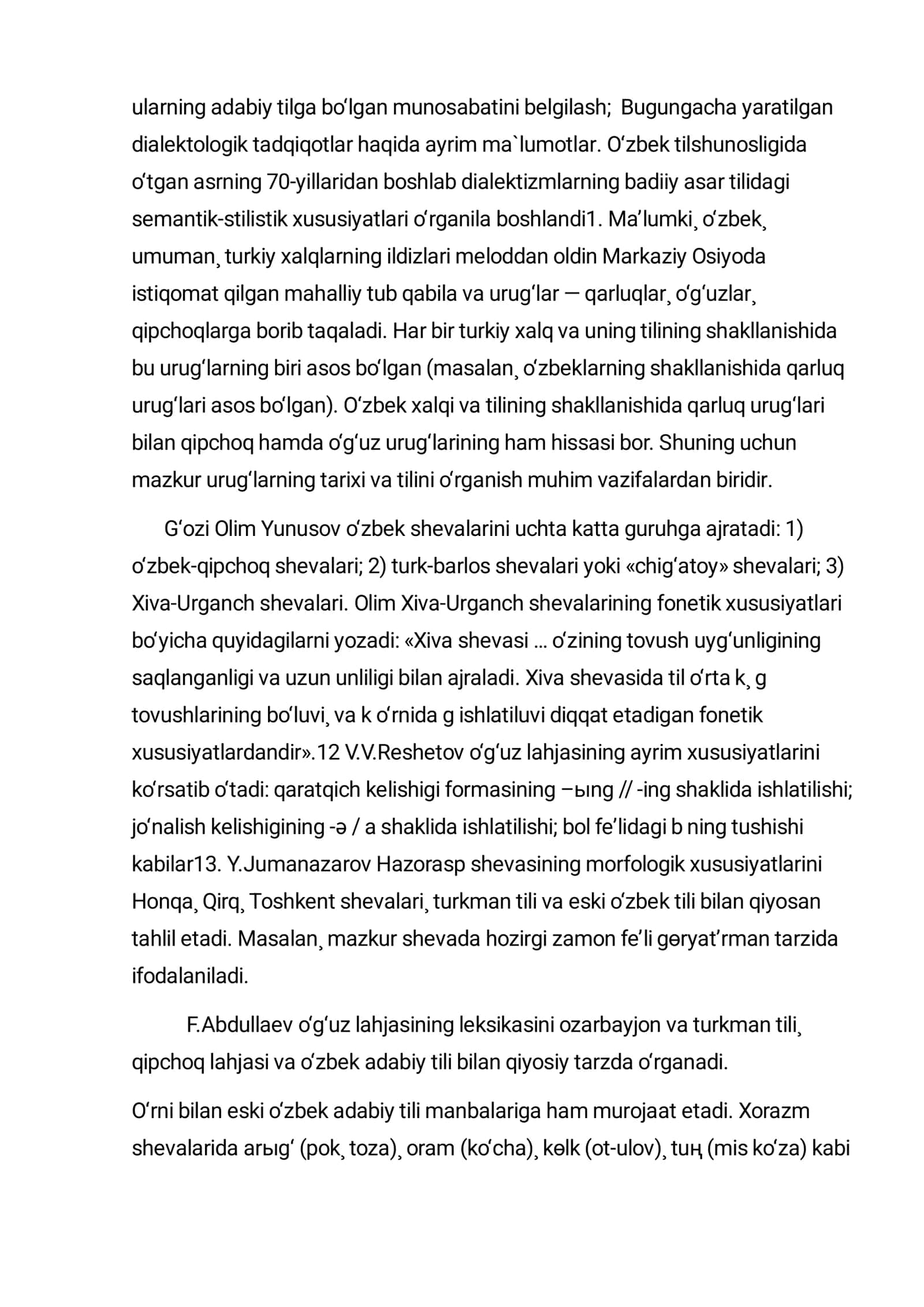 O‘ZBEK TILI SHEVALARINING SHAKLLANISHINI TARIXIY ASOSLARI 2