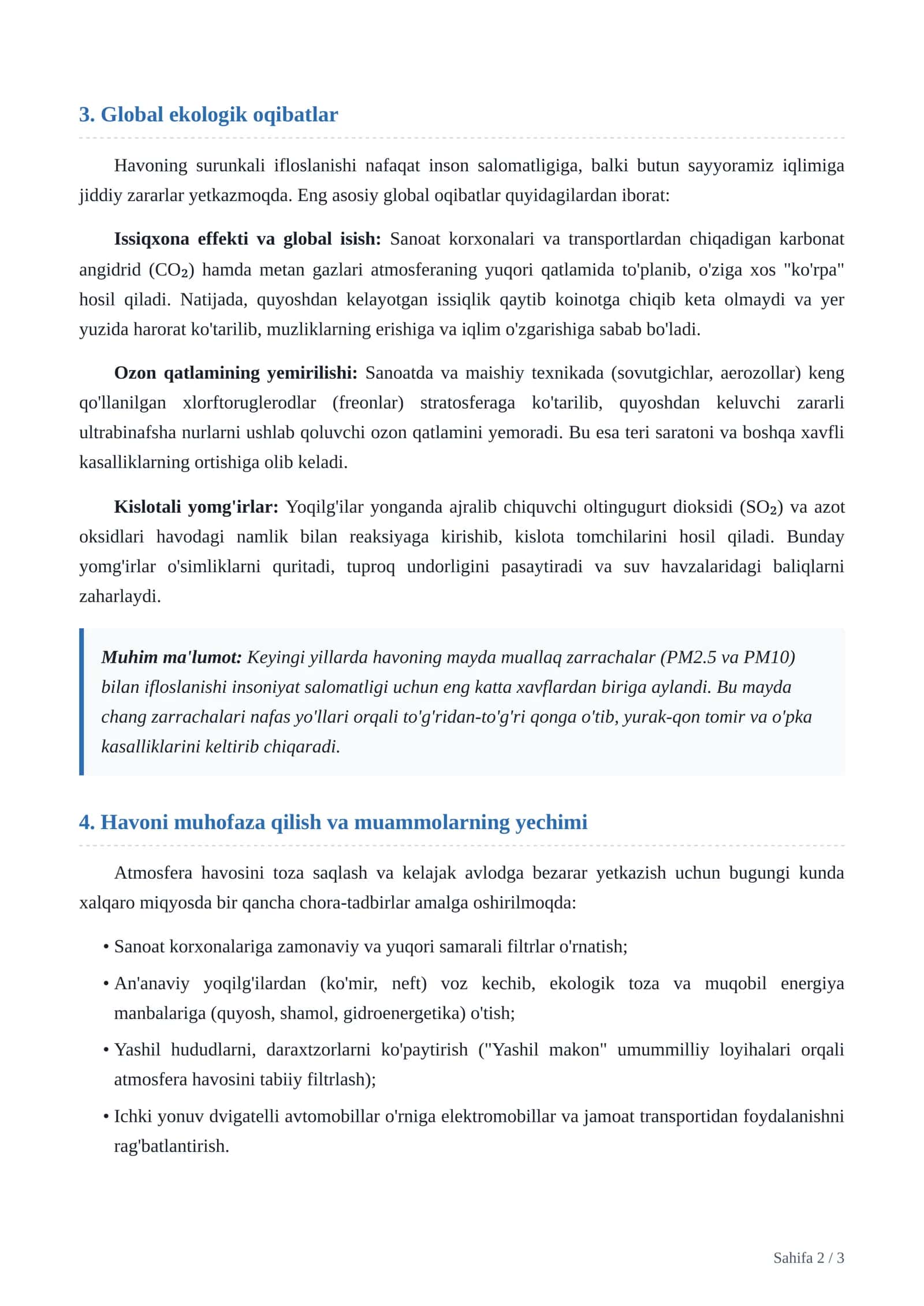 EKOLOGIYA VA ATROF-MUHIT MUHOFAZASI KAFEDRASI 2