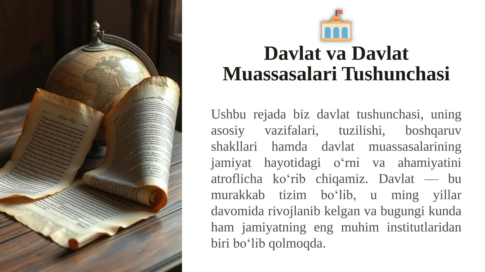 DAVLAT VA DAVLAT MUASSASALARI TUSHUNCHASI 2
