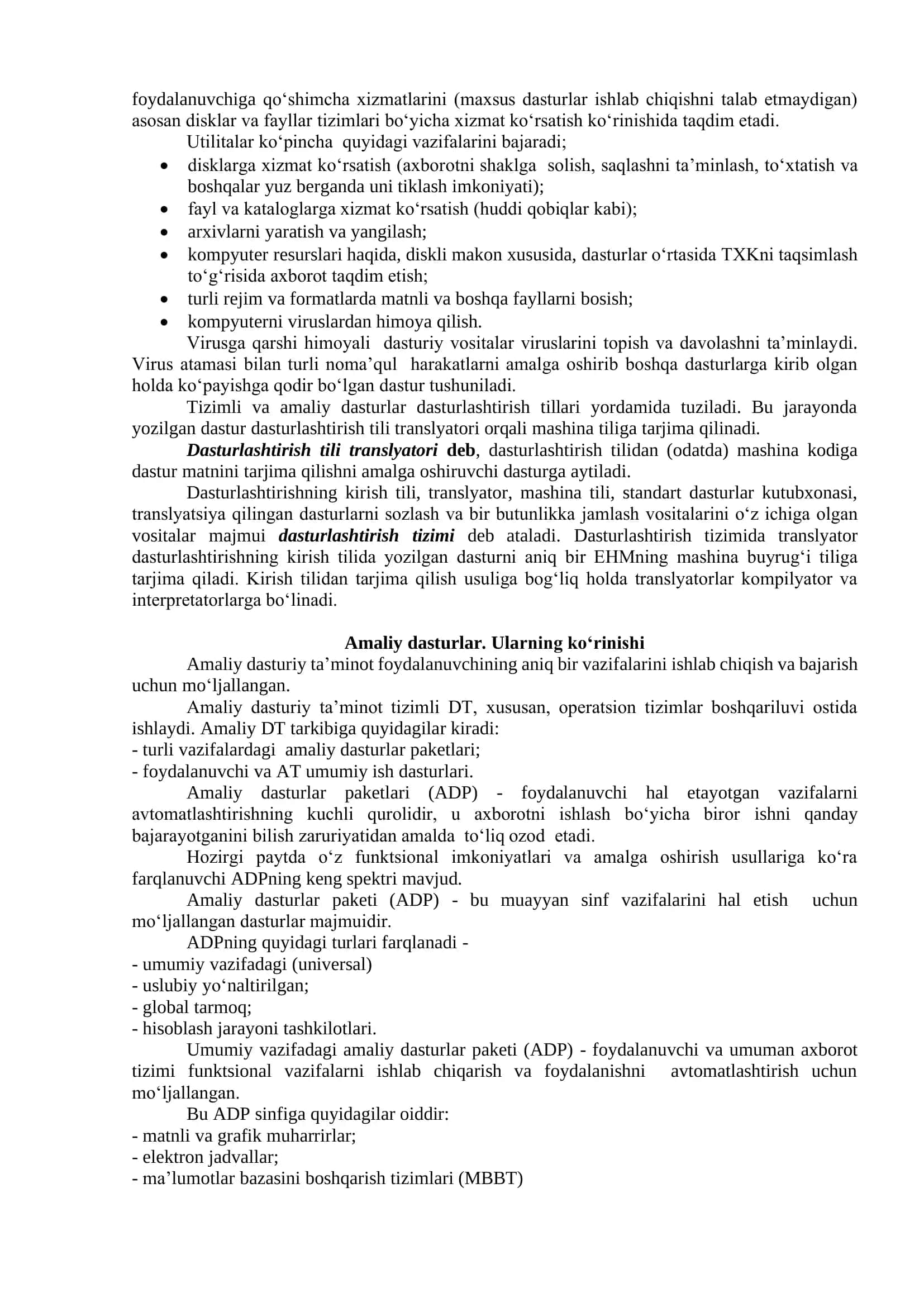 3-mavzu. Iqtisodiyotda foydalaniladigan dasturiy mahsulotlar. 2
