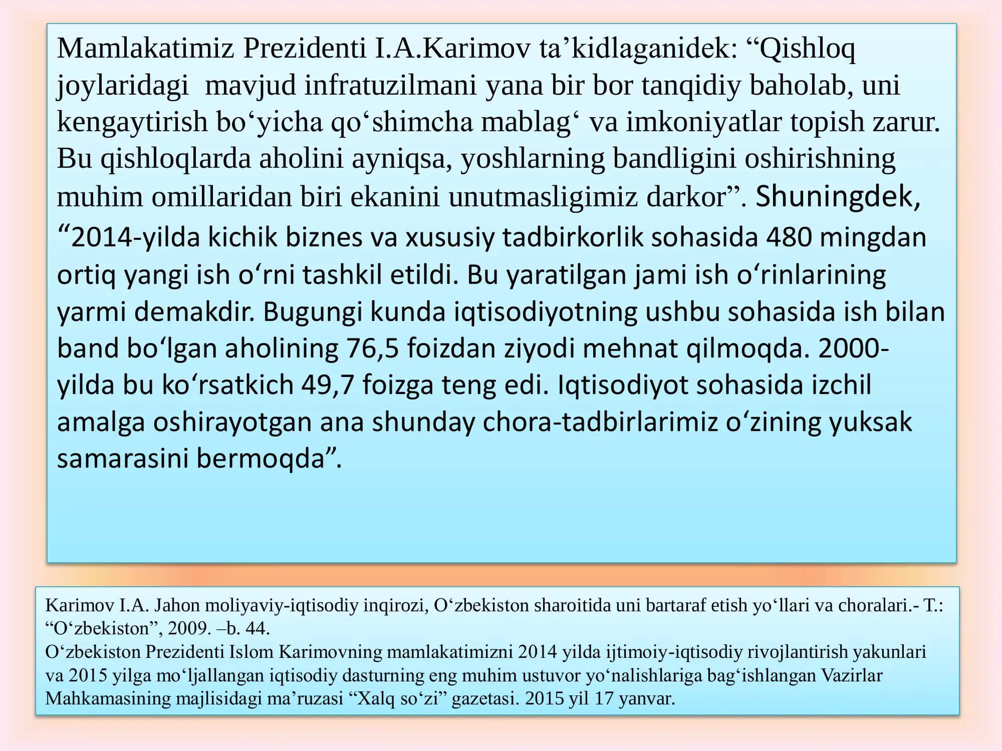 QISHLOQ YOSHLARI ISHSIZLIGINI KAMAYTIRISHNING IJTIMOIY-IQTISODIY ASOSLARI 2
