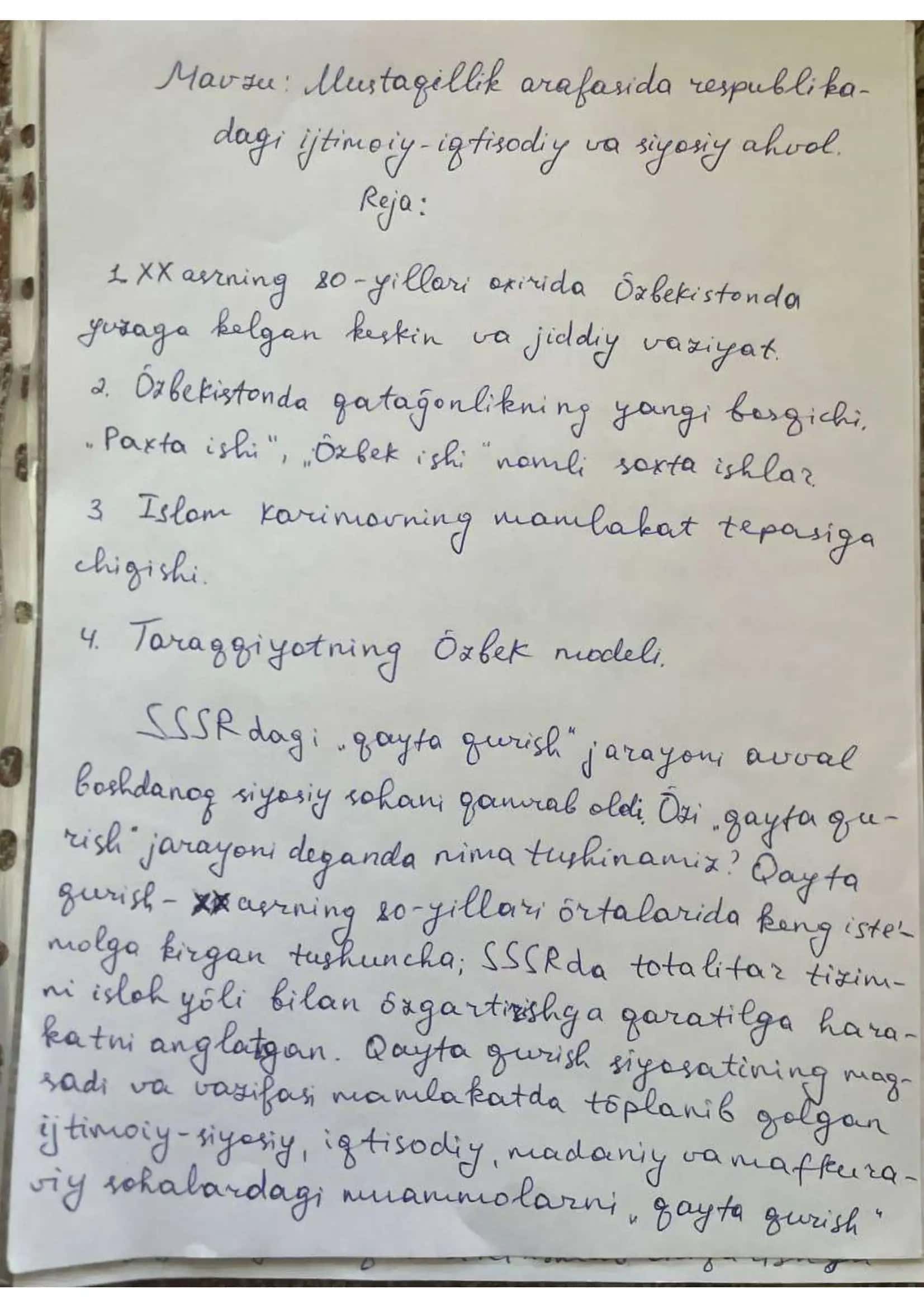 Mustaqillik arafasida respublikadagi ijtimoiy-iqtisodiy va siyosiy ahvol 2