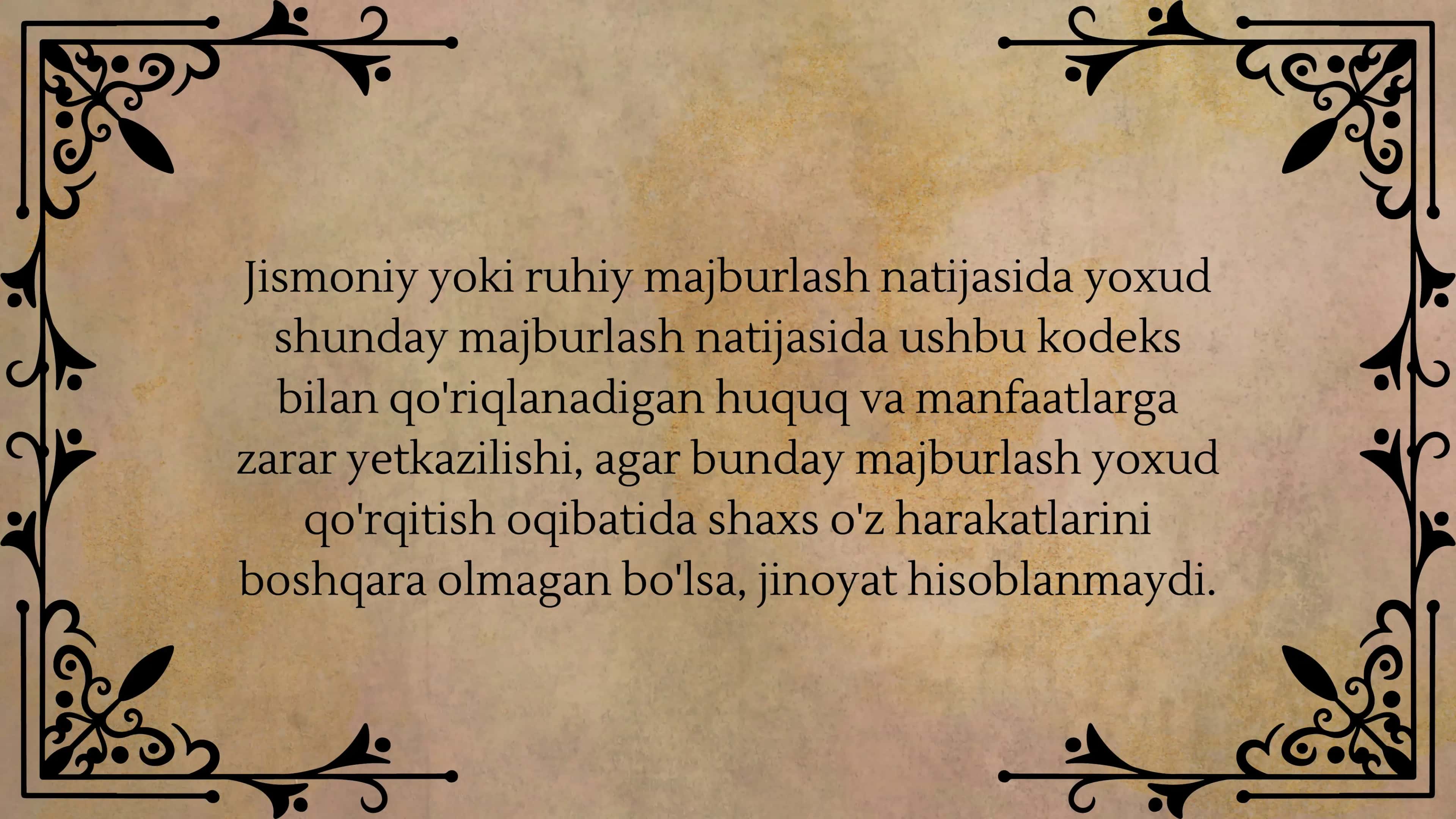 jismoniy yoki ruhiy majburlash yoxud qo'rqitish 2