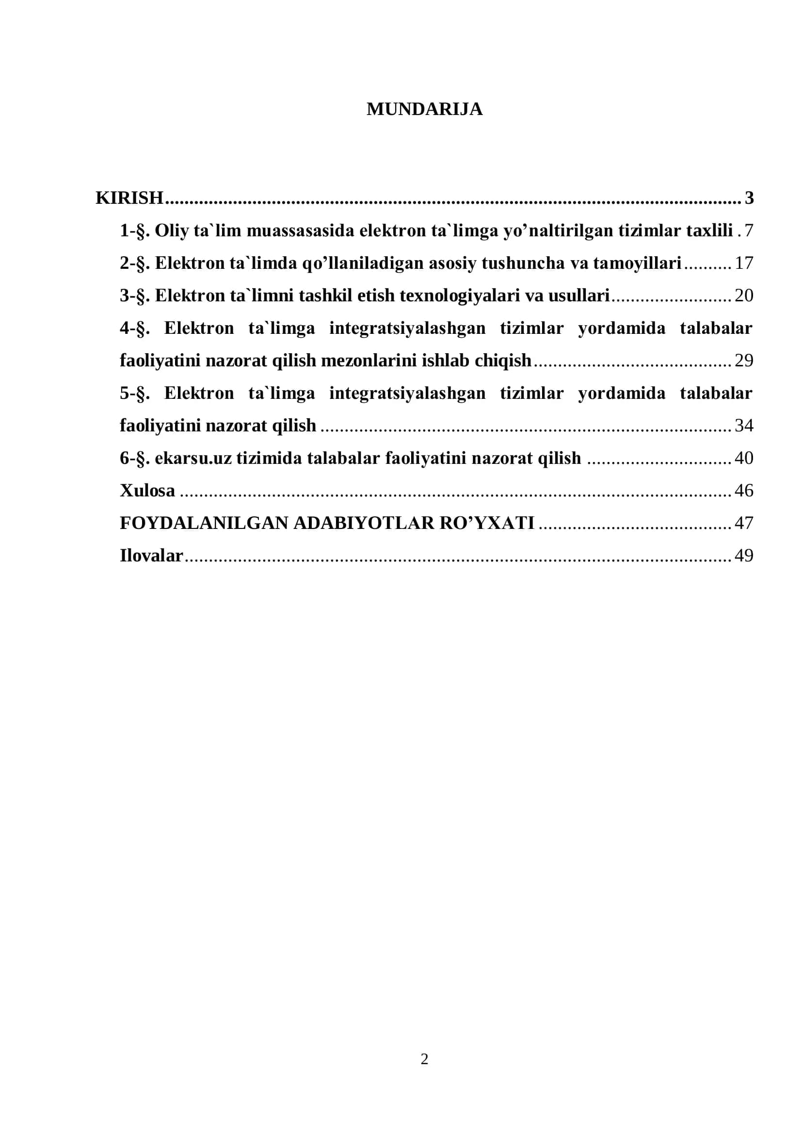 ELEKTRON TA`LIMGA INTEGRATSIYALASHGAN TIZIMLAR YORDAMIDA TALABALAR FAOLIYATINI NAZORAT QILISH 2