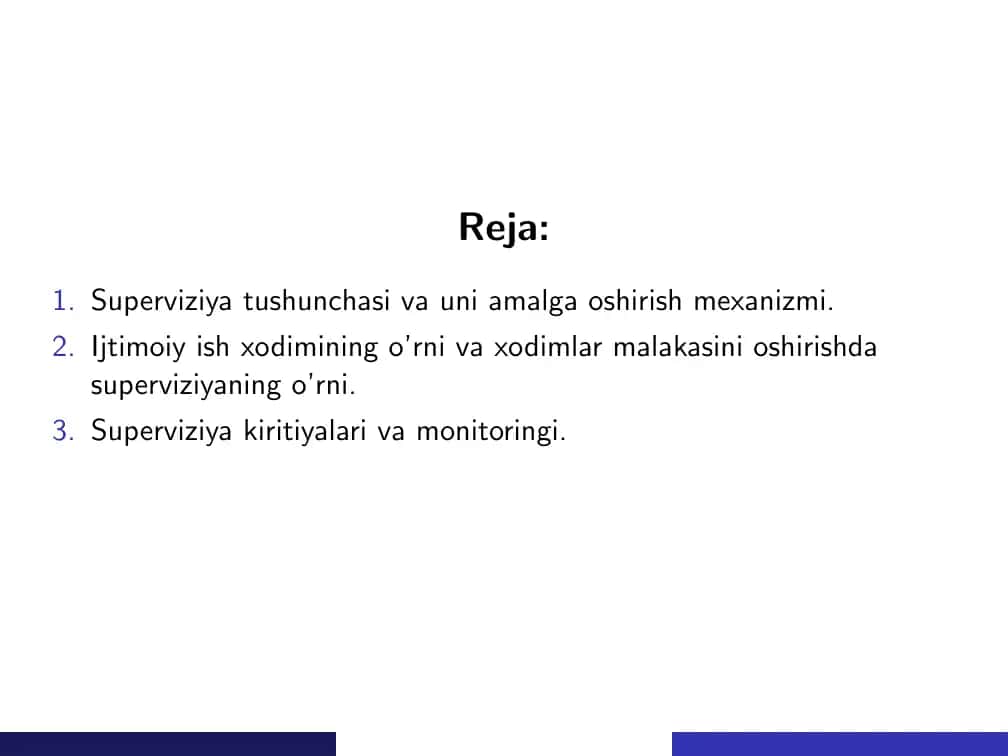 Superviziya amalga oshirish, ijtimoiy ish xodimning 2