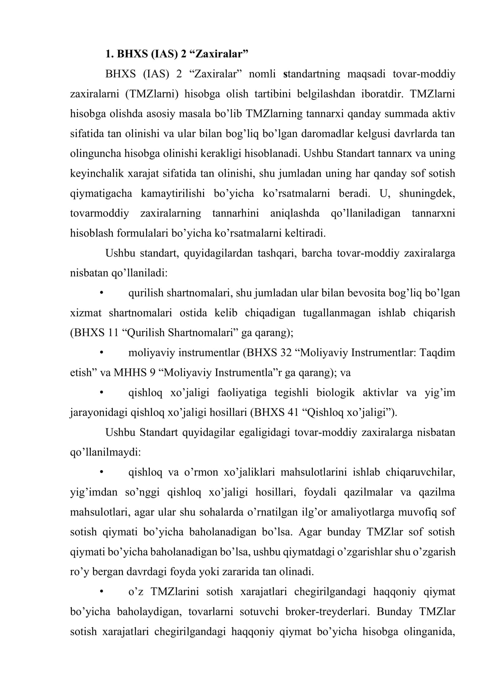 Nomoliyaviy aktivlarni hisobga oluvchi standartlarining tavsifi 2