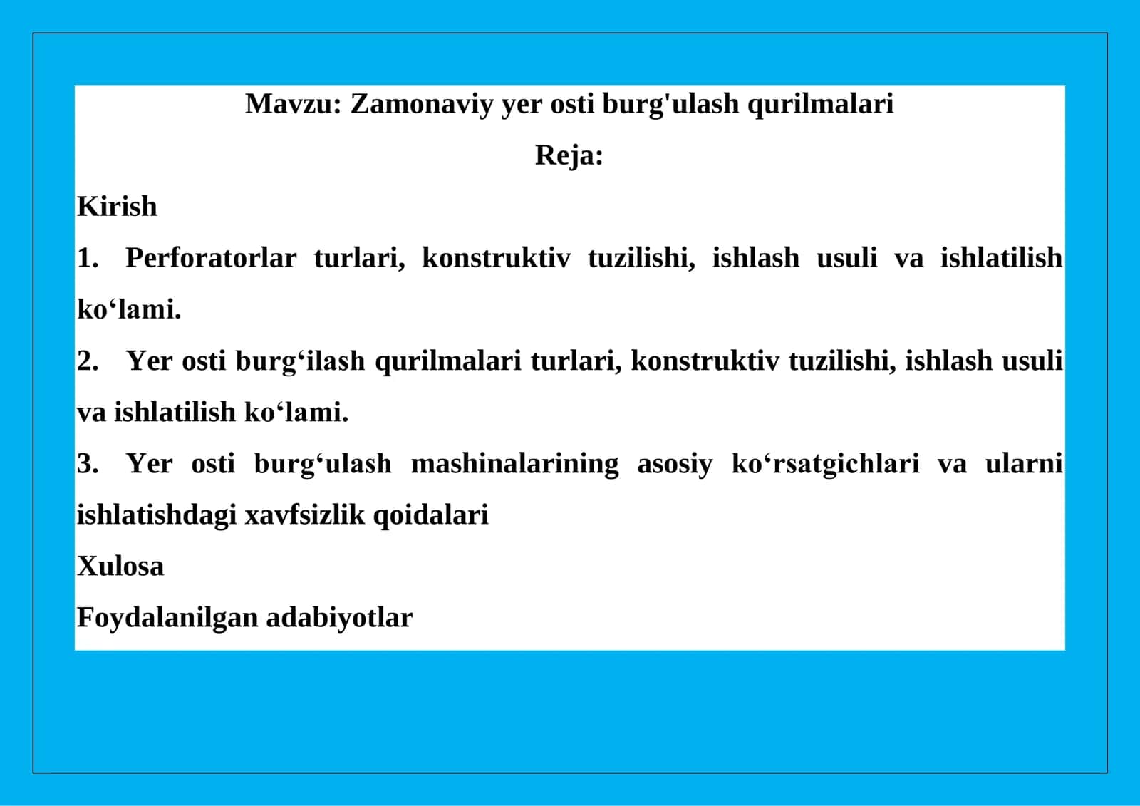 Zamonaviy yer osti burg'ulash qurilmalari 2