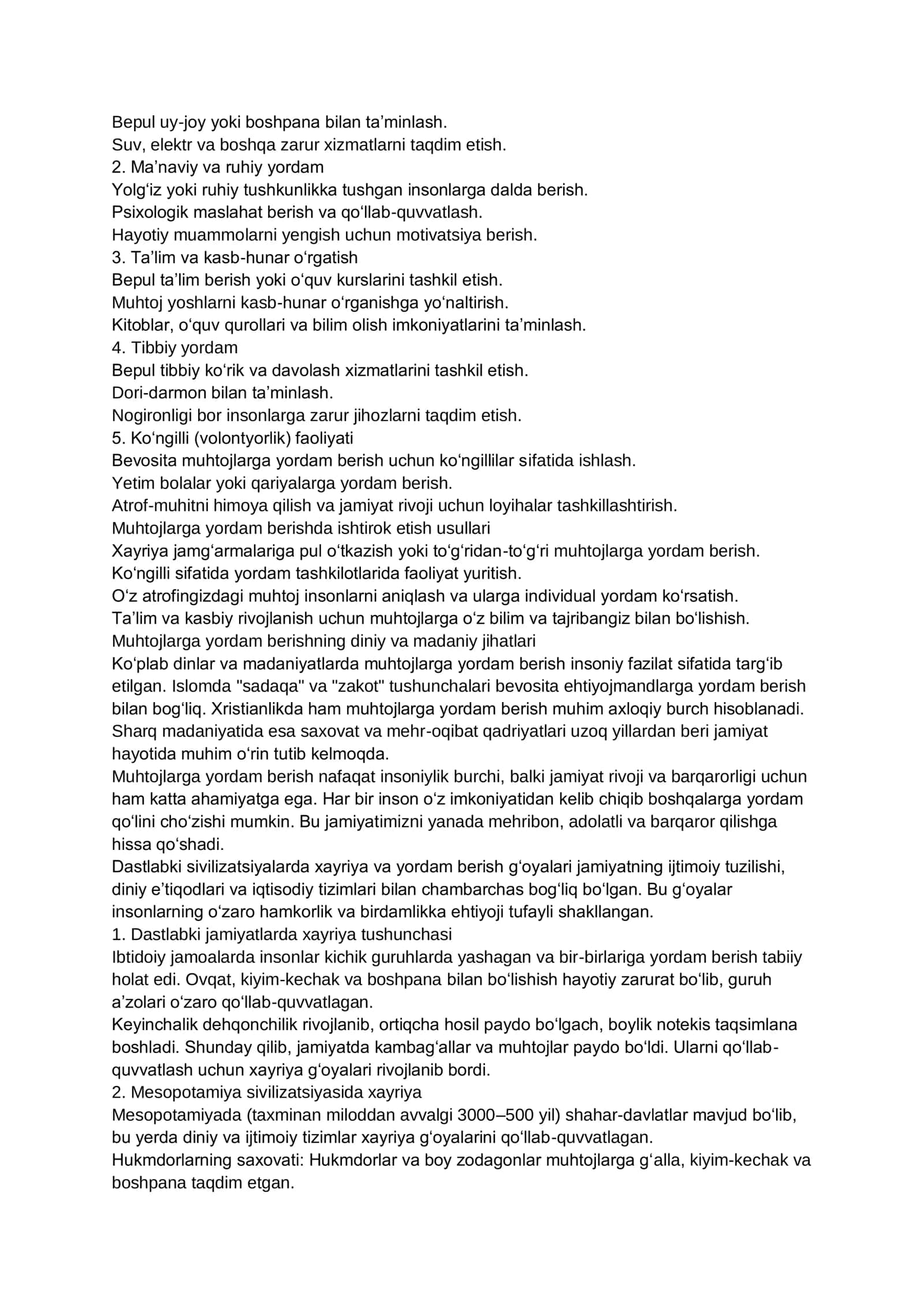 Muhtojlarga yordam berish va diniy e’tiqodlar mavzusida atamalar lugʻati 2