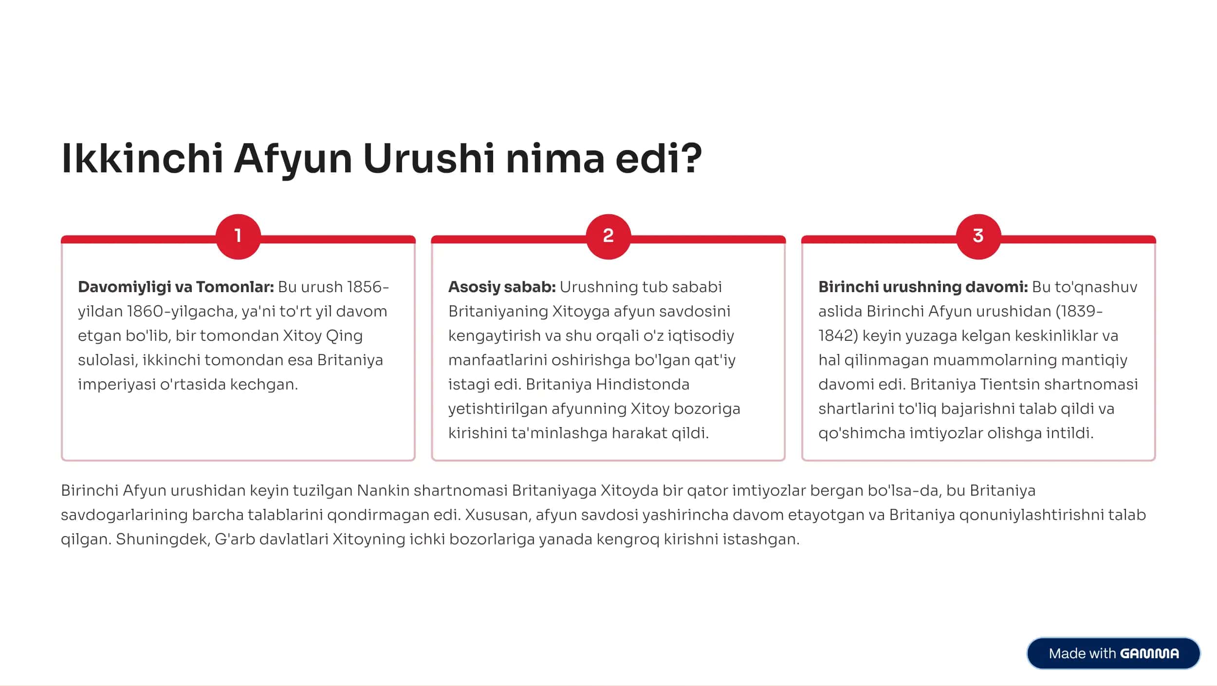 Xitoyda Ikkinchi Afyun Urushi: Imperiyalar va Qarama-qarshiliklar 2