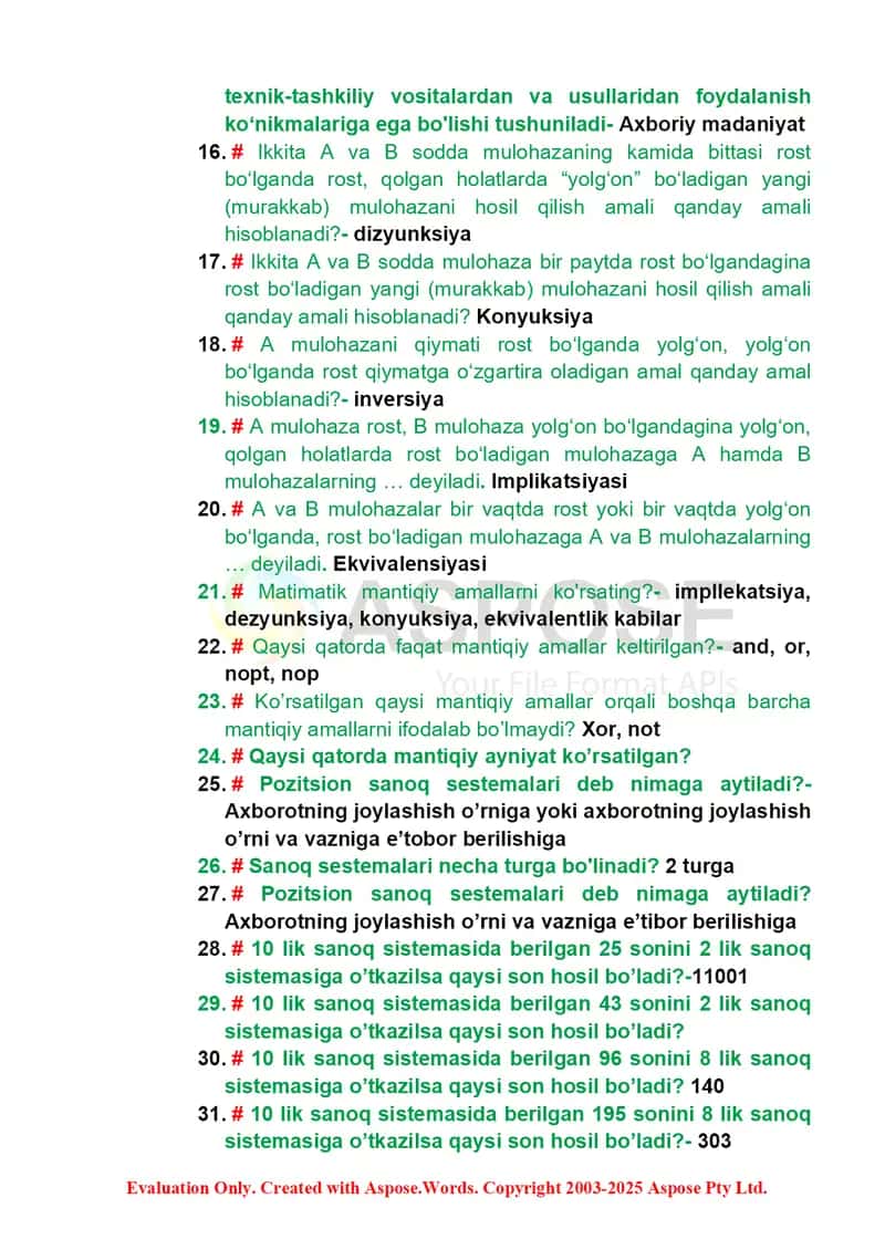 Informatika faniga kirish bo‘yicha taqdimot 2