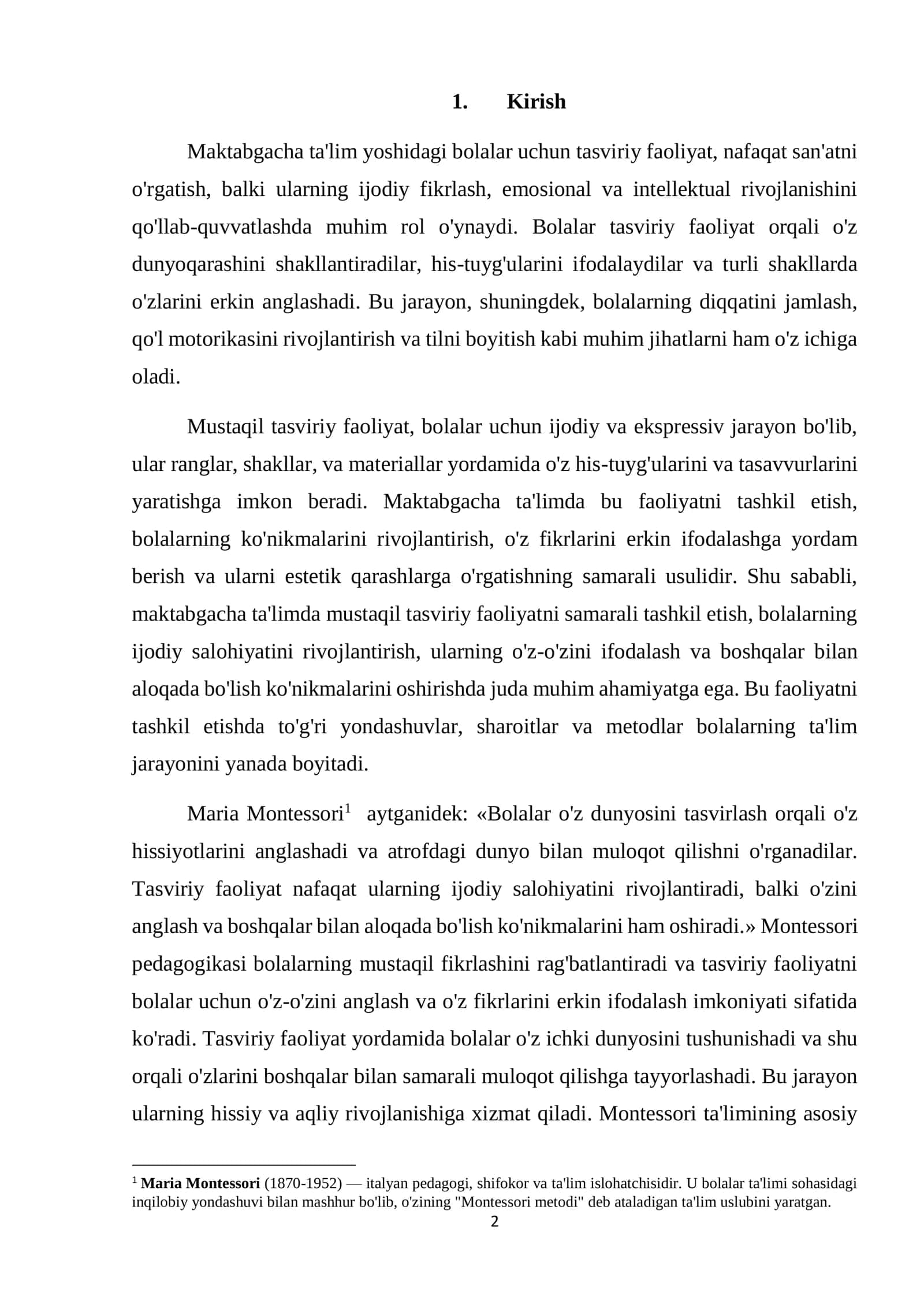 Mustaqil tasviriy faoliyat 2