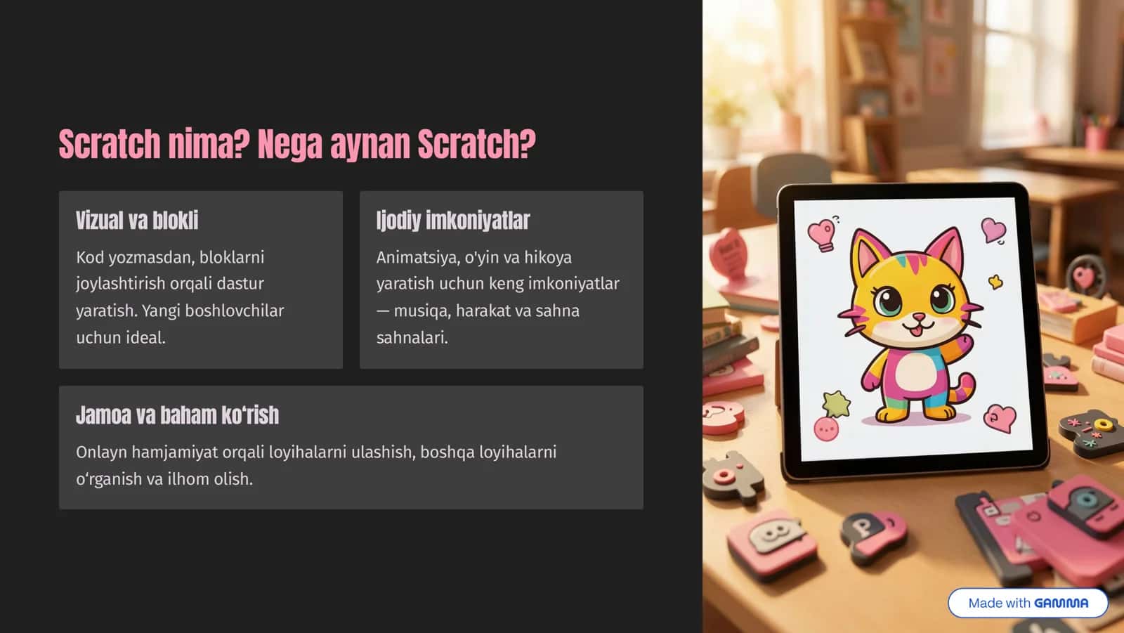 Scratch dasturi bilan tanishish 2