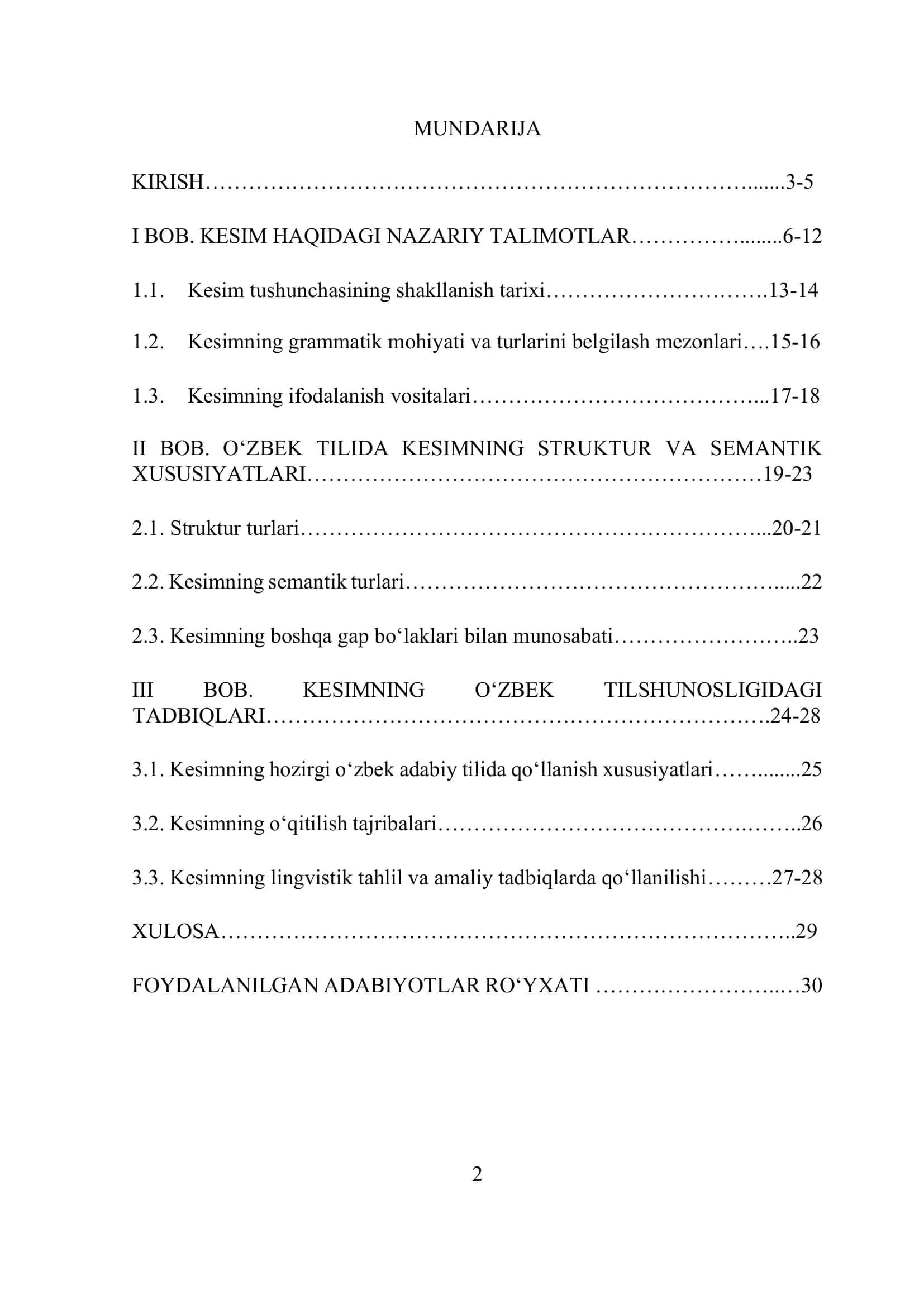 KESIM VA UNING O'ZBEK TILSHUNOSLIGIDA TADQIQI. O‘ZBEK TILIDA KESIMNING STRUKTUR VA SEMANTIK XUSUSIYATLARI 2