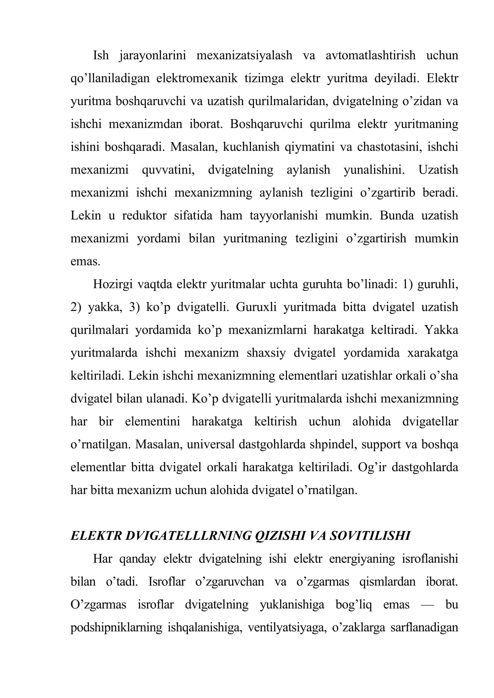 Elektr yuritma va boshqarish apparaturasi 2