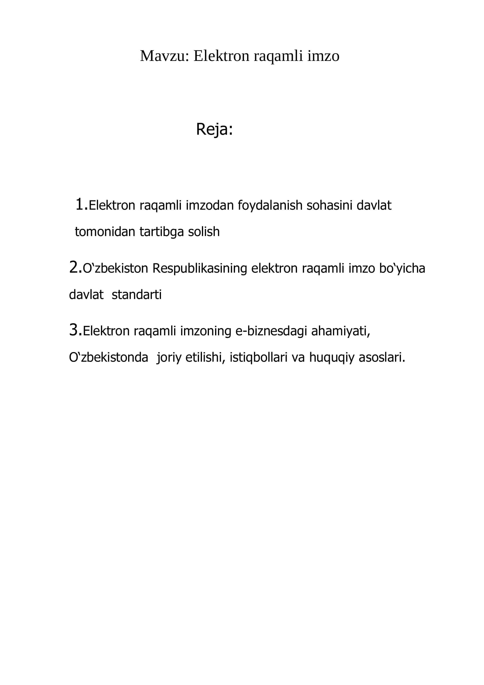 Elektron raqamli imzo (Electronic digital signature) 2