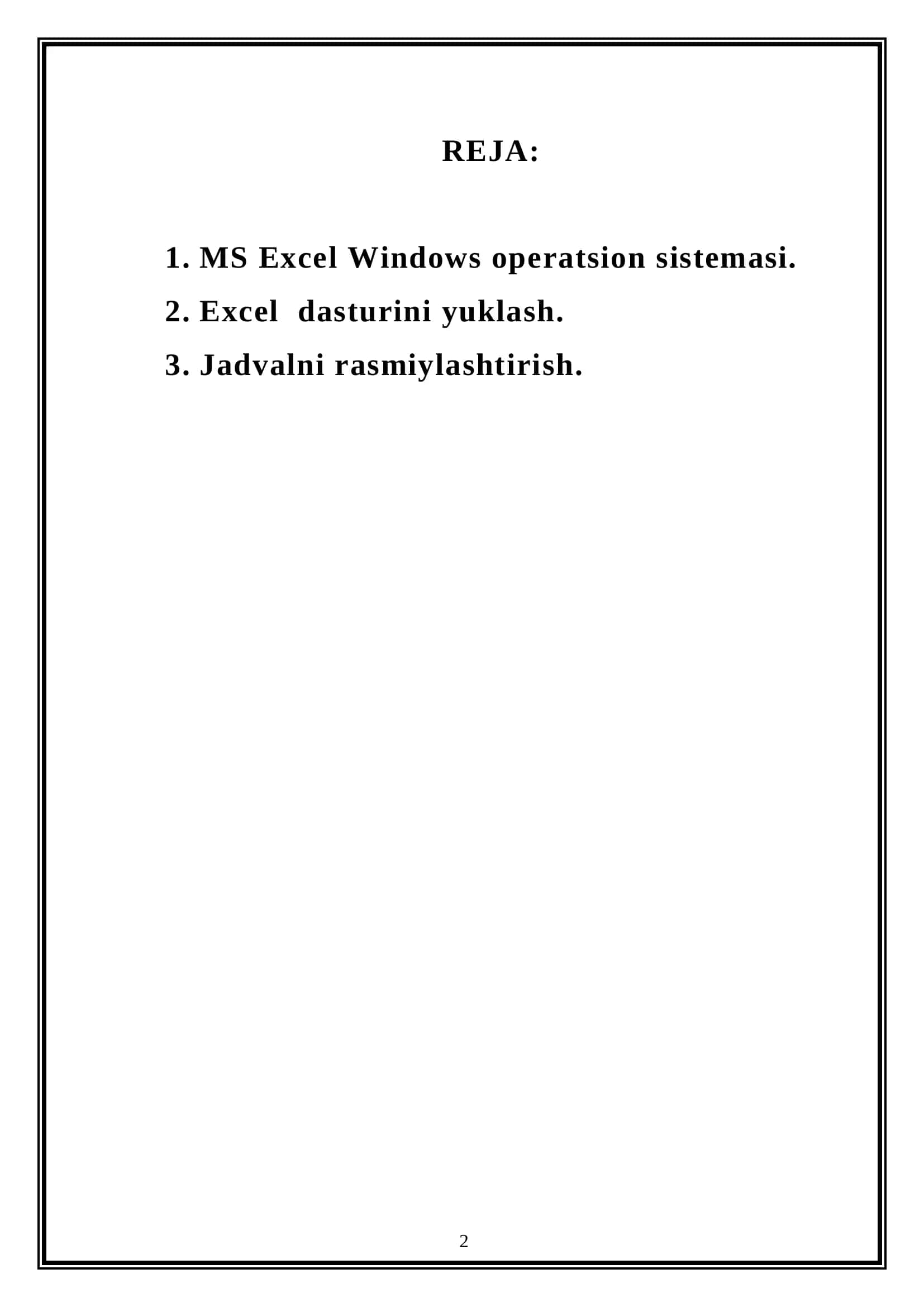 Elektron jadvallar 2