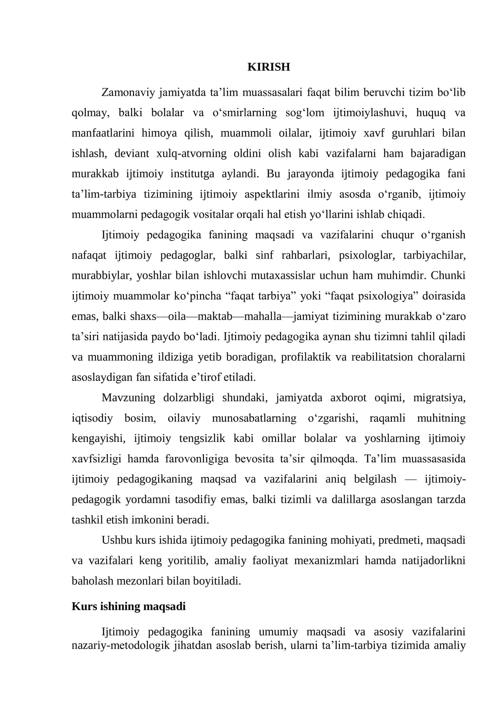 IJTIMOY PEDAGOGIKA: PREDMETI, OBYEKTI VA FANNI 2