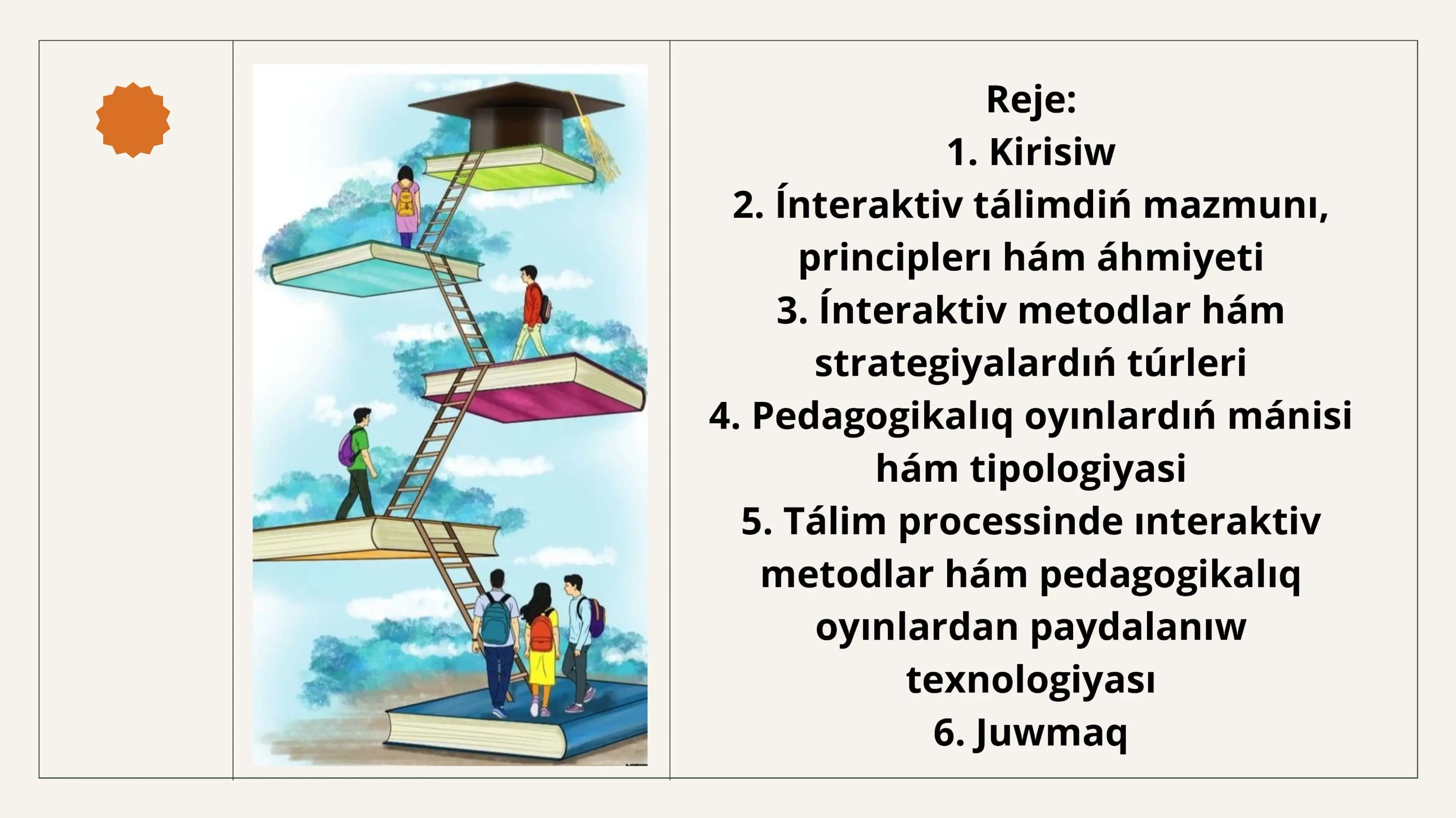Tálimniń interaktiv strategiyalari hám metodlari. Pedagogikaliq oyinlar tipologiyasi 2