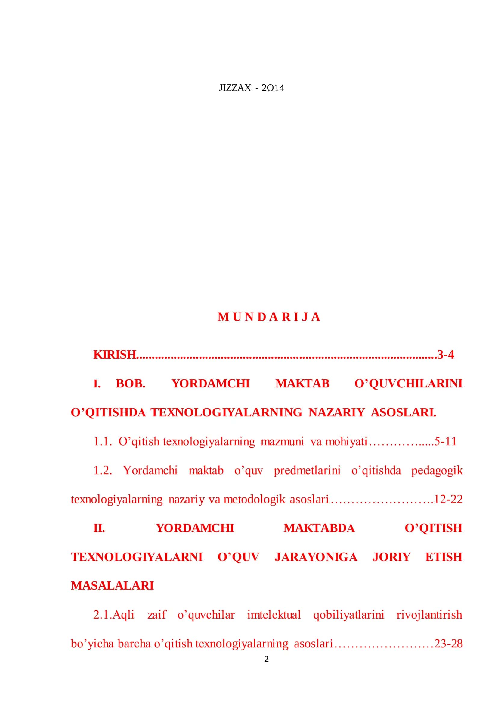 YORDAMCHI MAKTAB O‘QUV PREDMETLARINI MODULI O‘QITISH 2