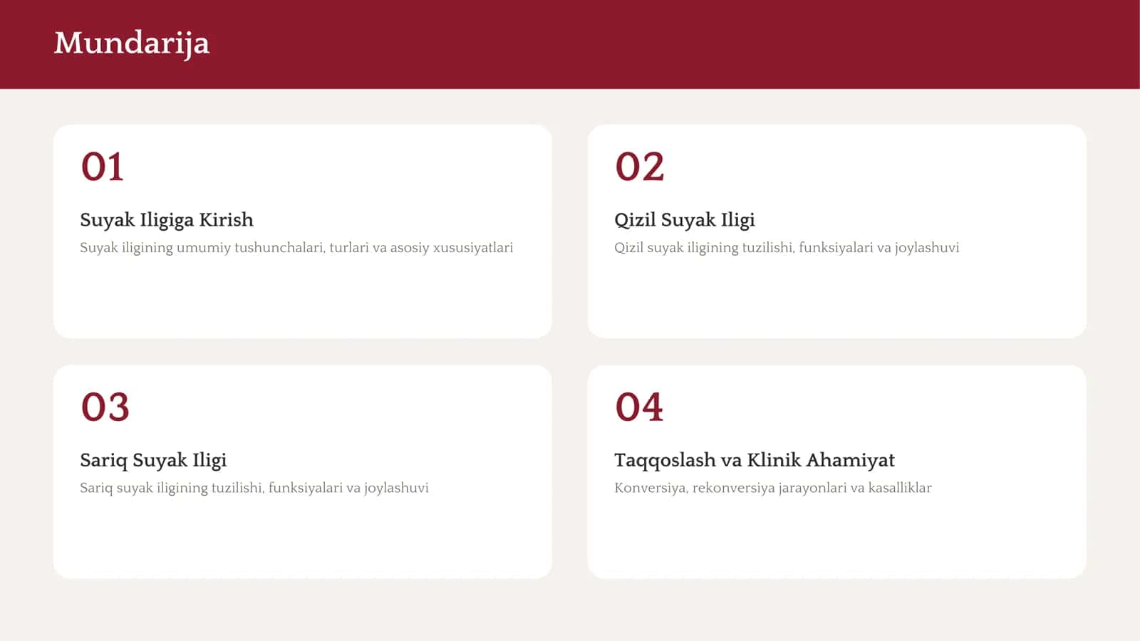 Qizil va Sariq Ilik Anatomiyasi 2