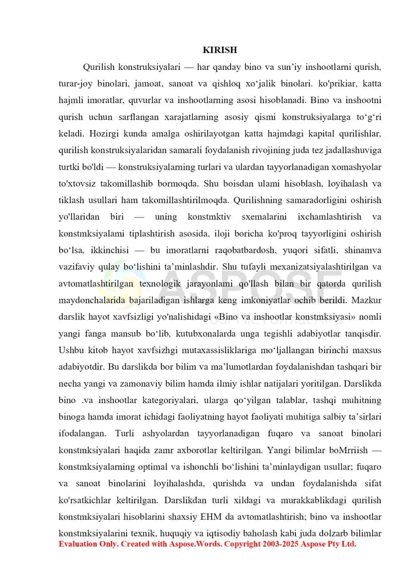 Yig'ma temir beton konstruksiyalarining asosiy turlari va ularning xossalari 2