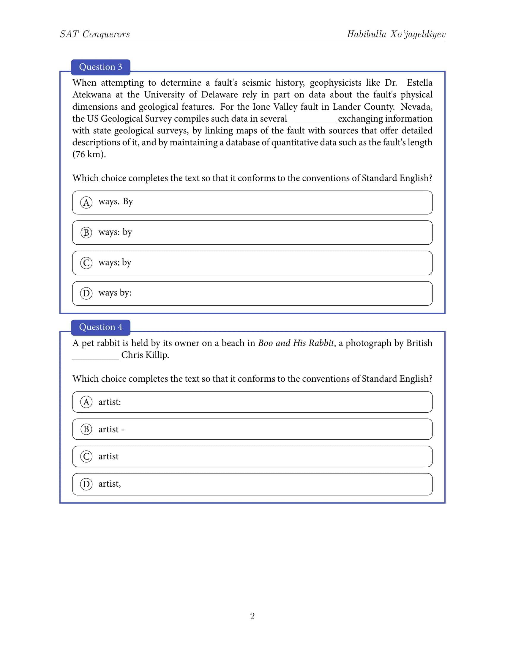Standard English Conventions 2