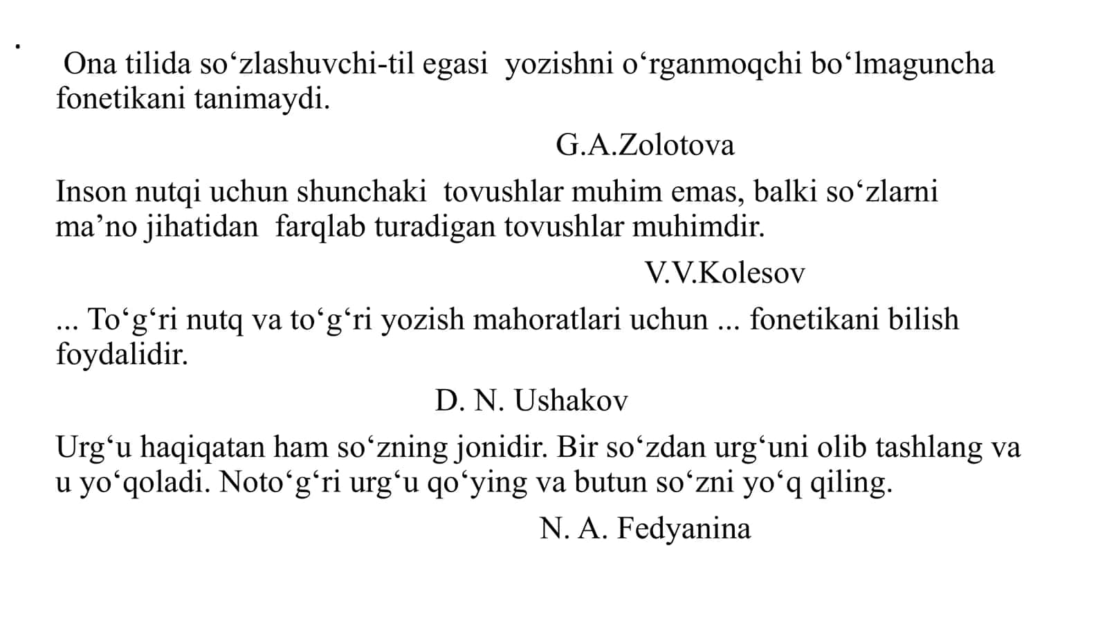 Fonetika, orfografiya, orfoepiyani o‘qitish metodikasi 2