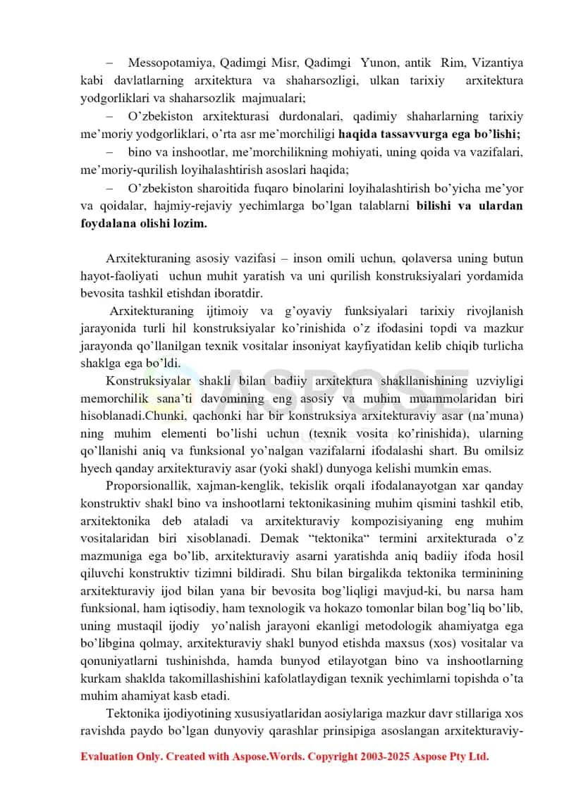 Avtomobil yo’llari arxitekturasi (1-ma’ruza, 2 soat) 2