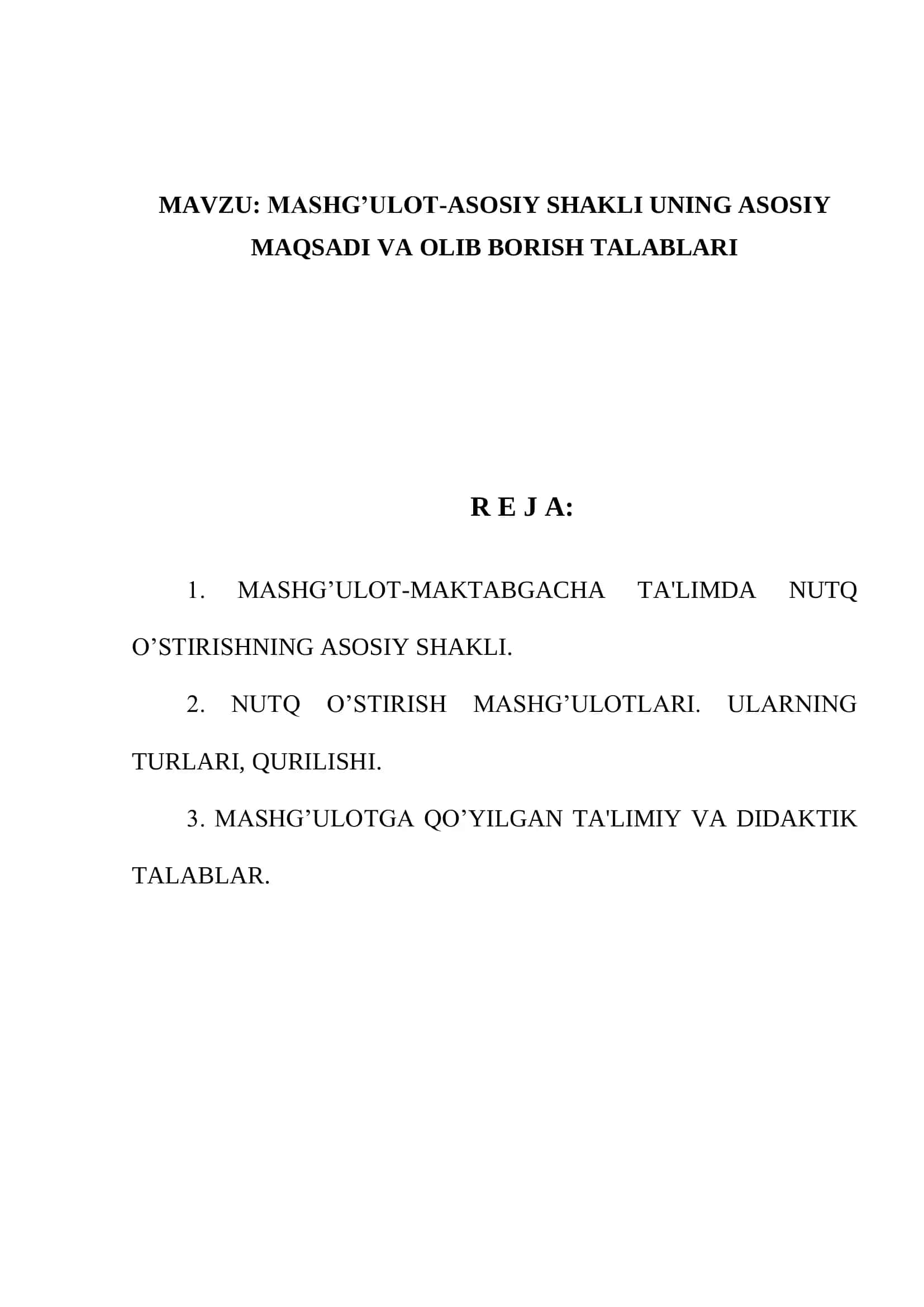 O’zga Tilga O’rgatish Metodikasi Fanidan 2