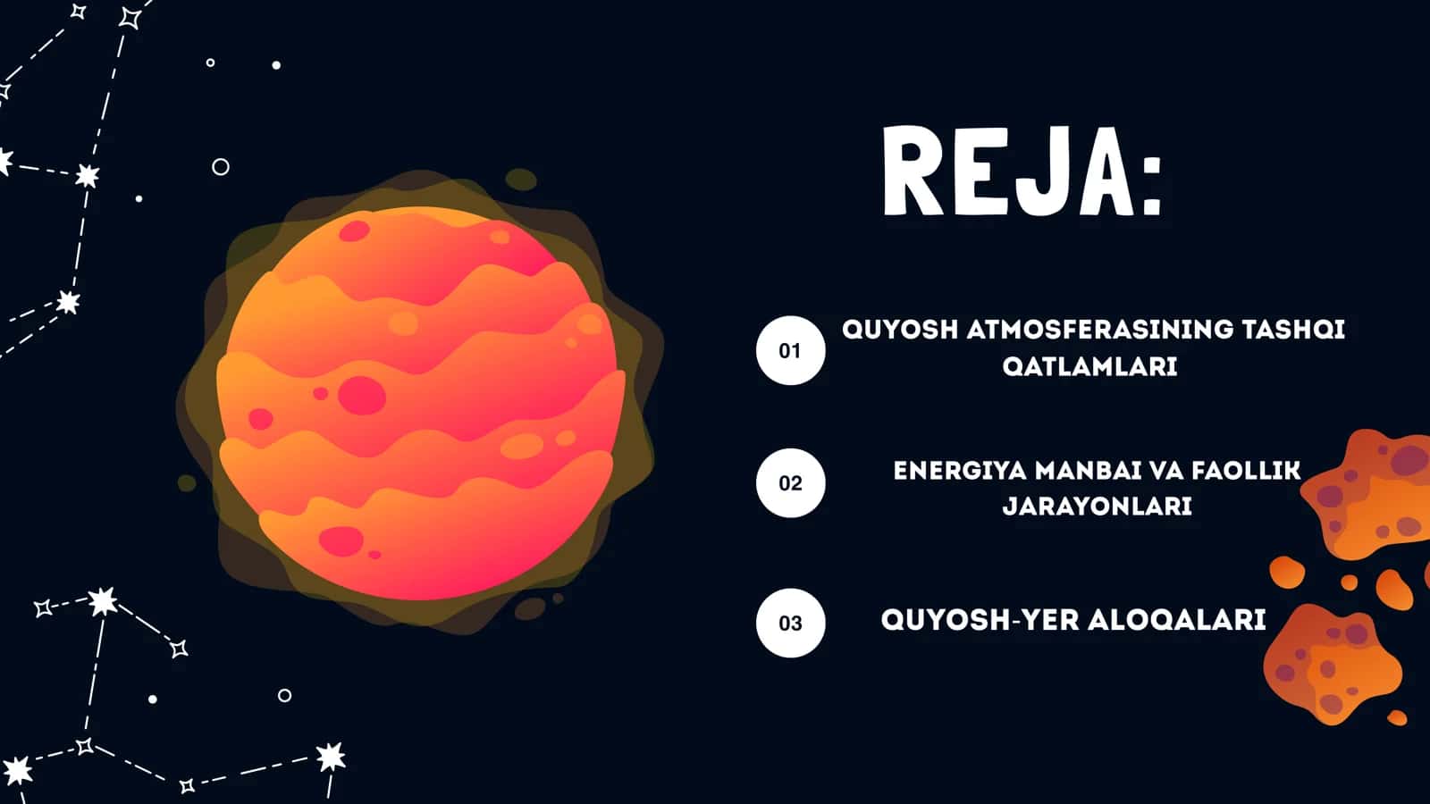 QUYOSH XROMOSFERASI VA TOJI. QUYOSH ENERGIYASINING MANBAI. QUYOSH FAOLLIGI VA UNING YERGA TA’SIRI 2