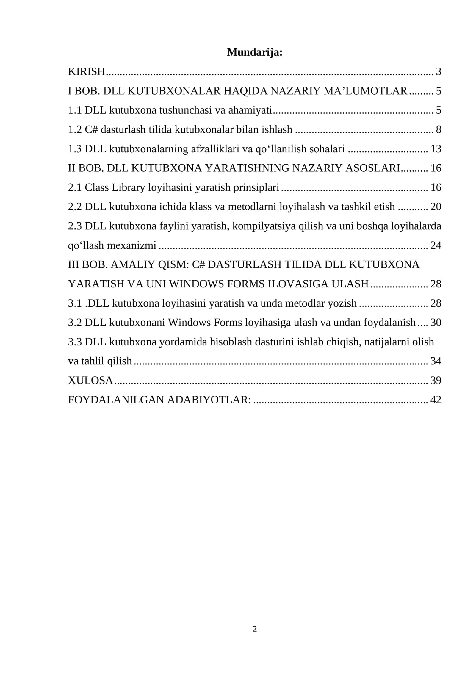 C# da DLL kutubxona yaratib uni asosiy loyihaga ulovchi dastur ishlab chiqish 2