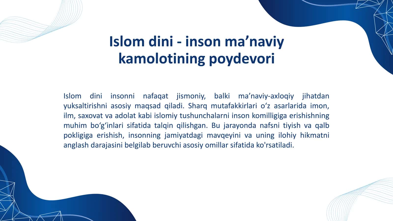 Sharq mutafakkirlarining islom dinining inson kamolotiga ta’siri haqidagi g‘oyalari 2